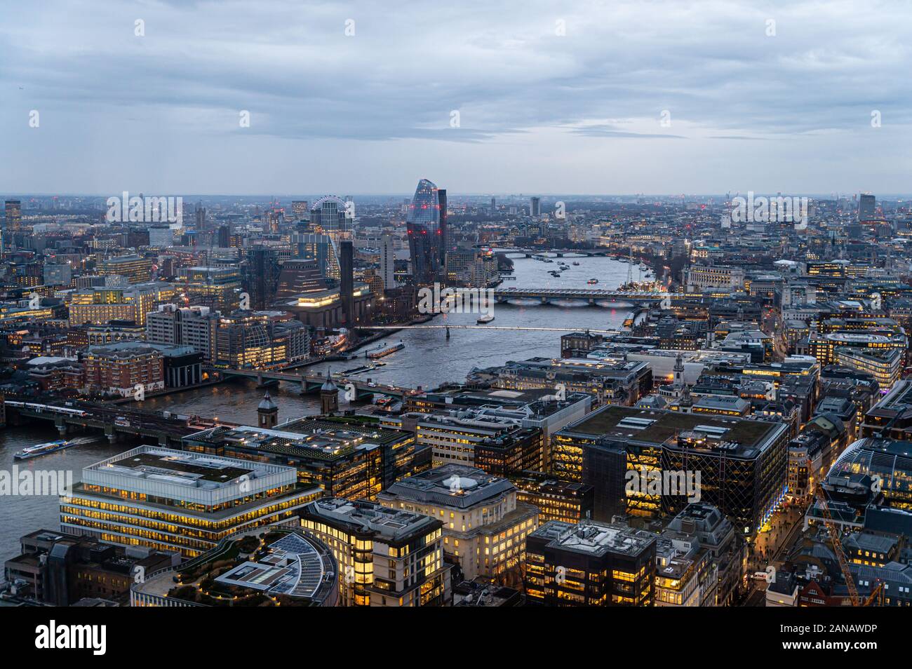 La vue depuis le Sky Garden vers la ville, Londres, Royaume-Uni Banque D'Images