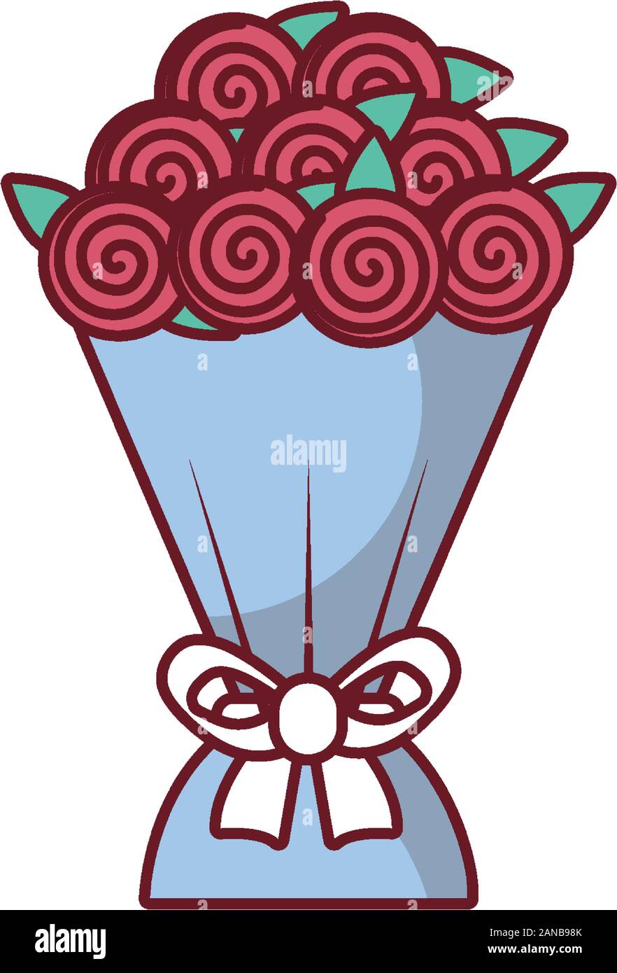 Bouquet de roses valentines day icon Illustration de Vecteur