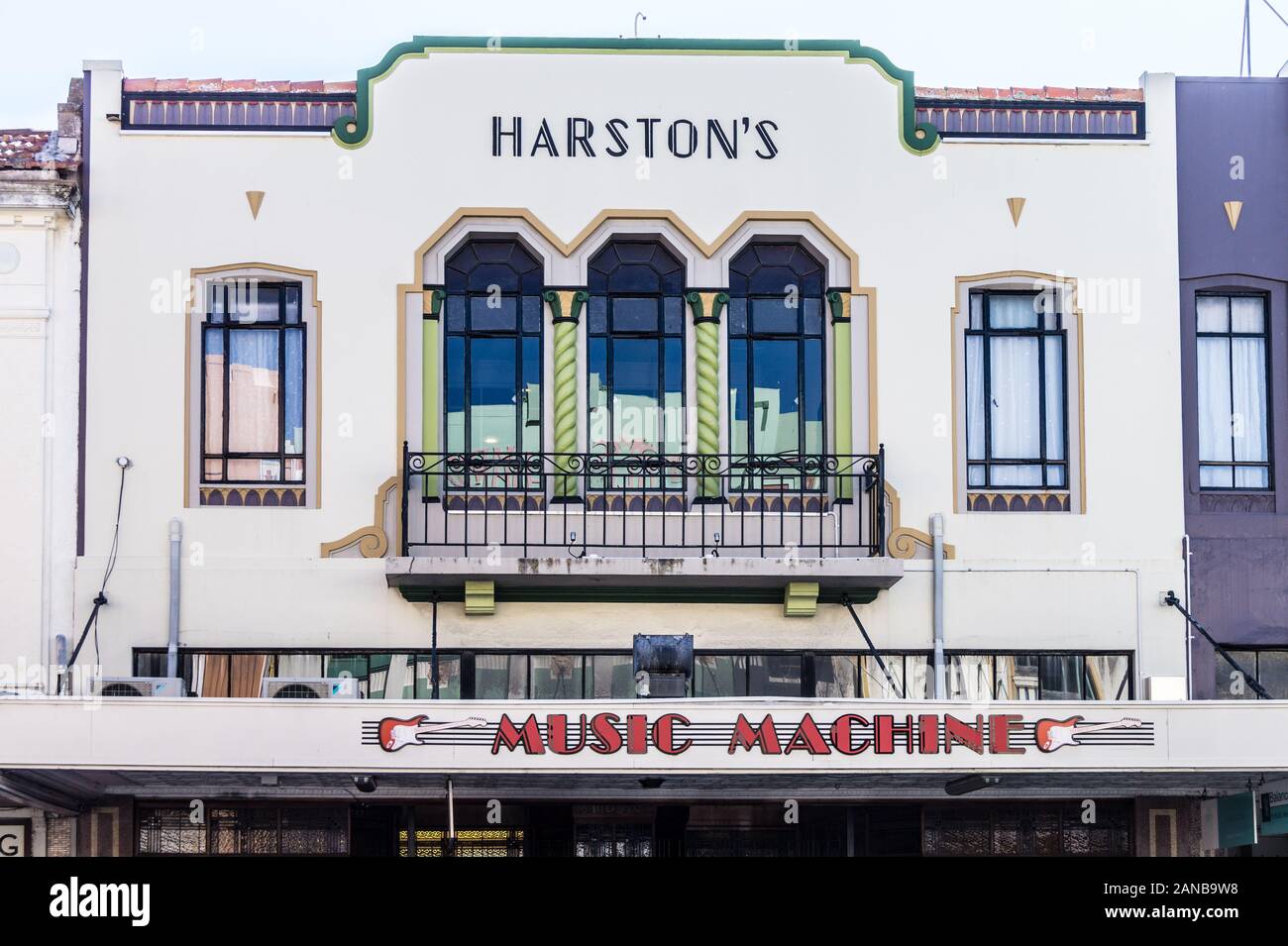 Le bâtiment Art déco Harston, 1932, Napier, Hawke's Bay, île du Nord, Nouvelle-Zélande Banque D'Images