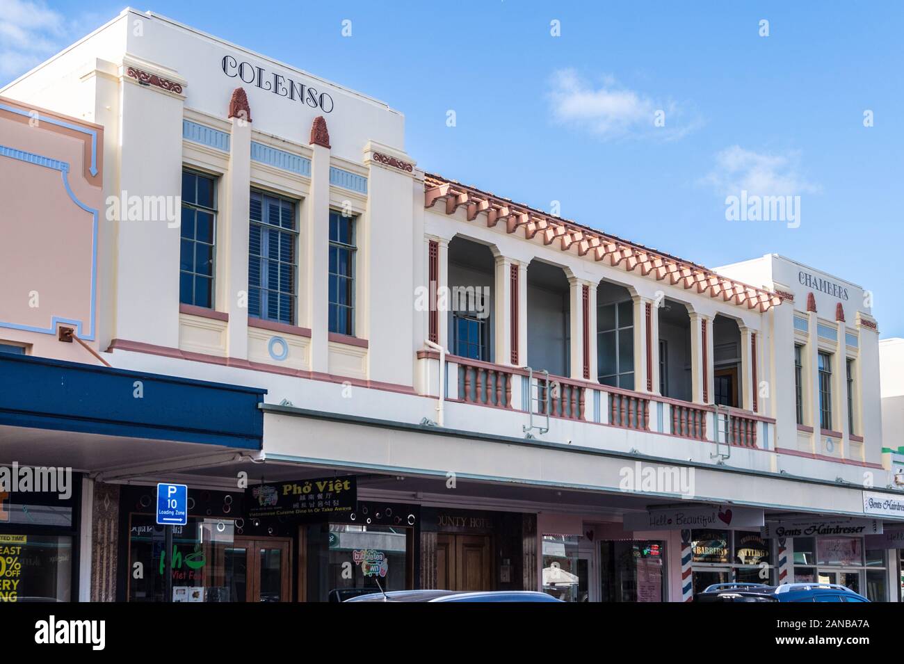 Chambres Art Déco Colenso, par E.A. Williams, 1932, Napier, Hawke's Bay, île du Nord, Nouvelle-Zélande Banque D'Images