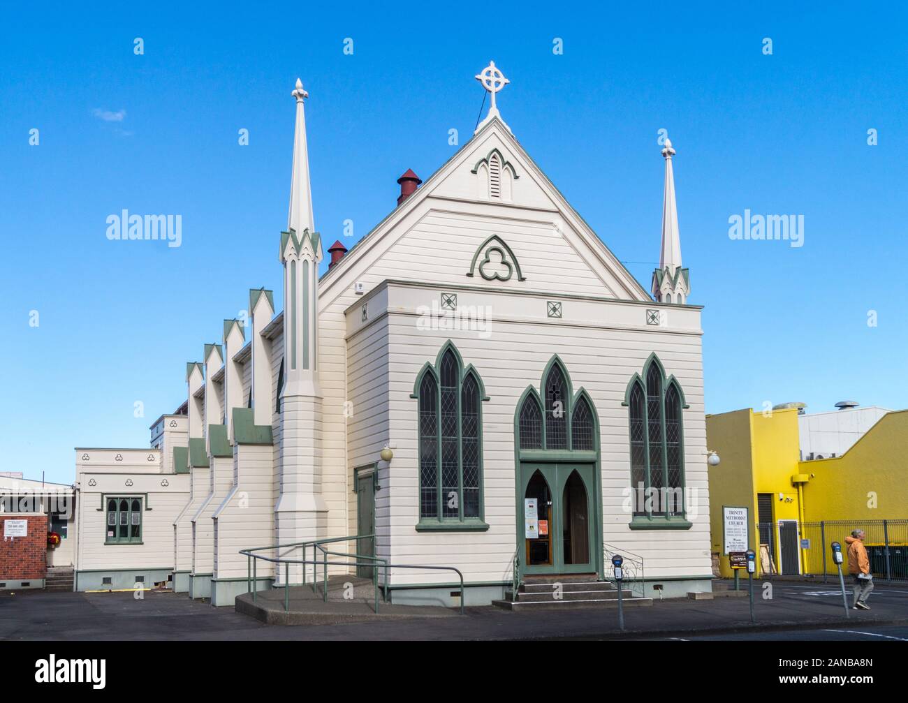 Sainte Trinité Église méthodiste, 1876, Clive Square, Napier, Hawke's Bay, île du Nord, Nouvelle-Zélande Banque D'Images