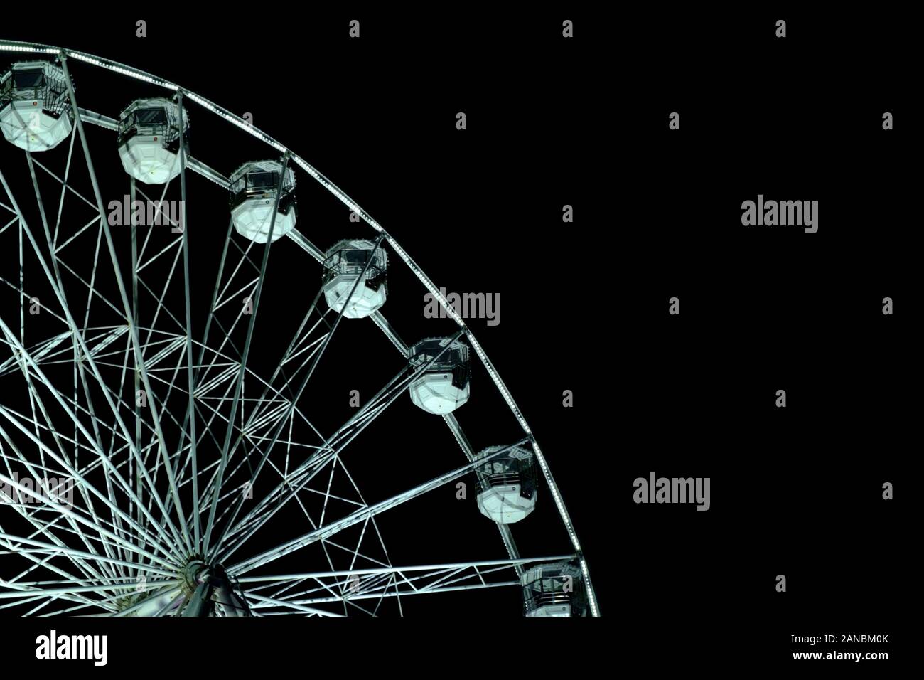 La nuit, Ferris Wheel à la jetée de Bournemoth Banque D'Images