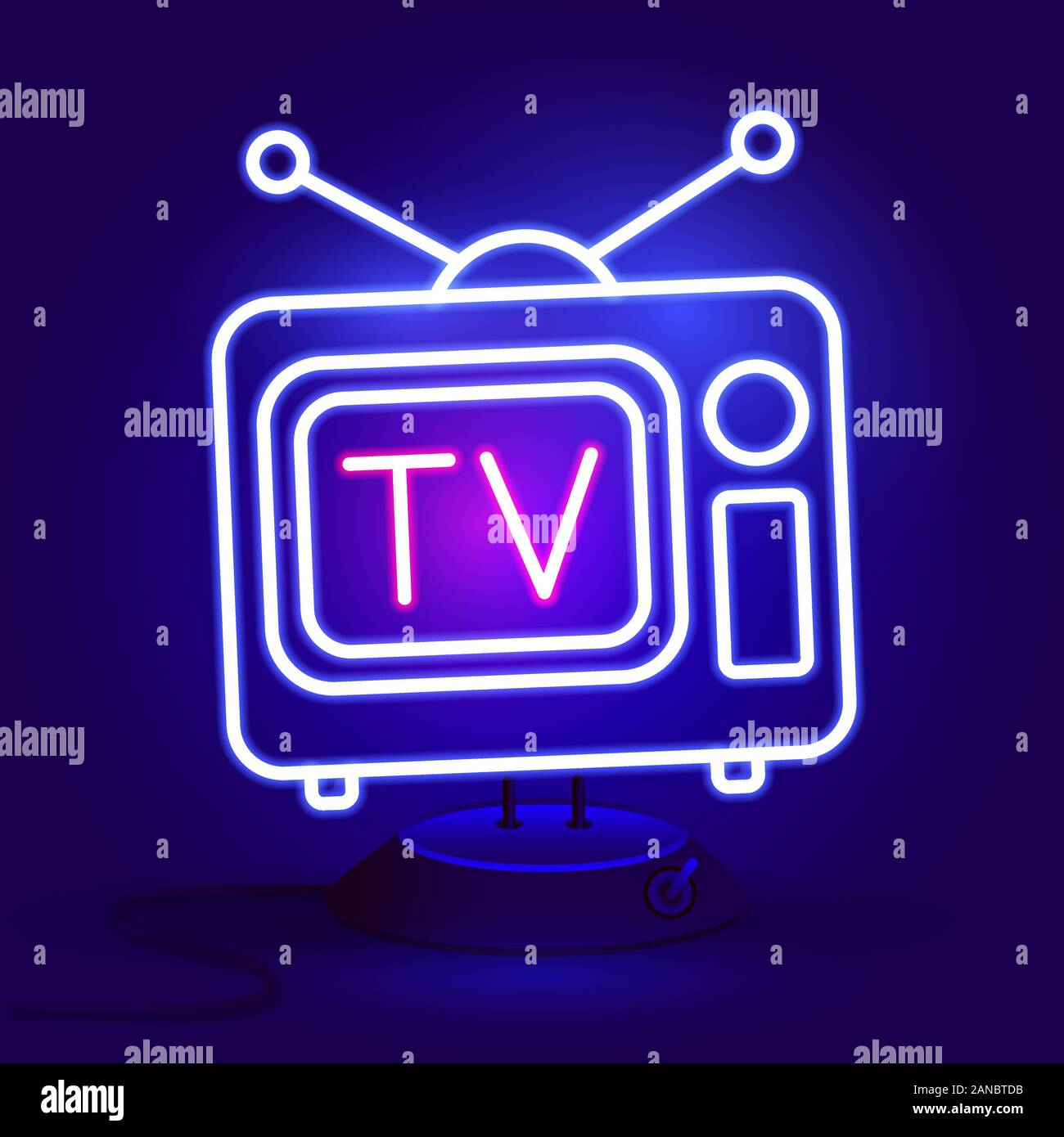 Abstract neon light plat Vector, sur un mur de brique Vector Illustration de Vecteur