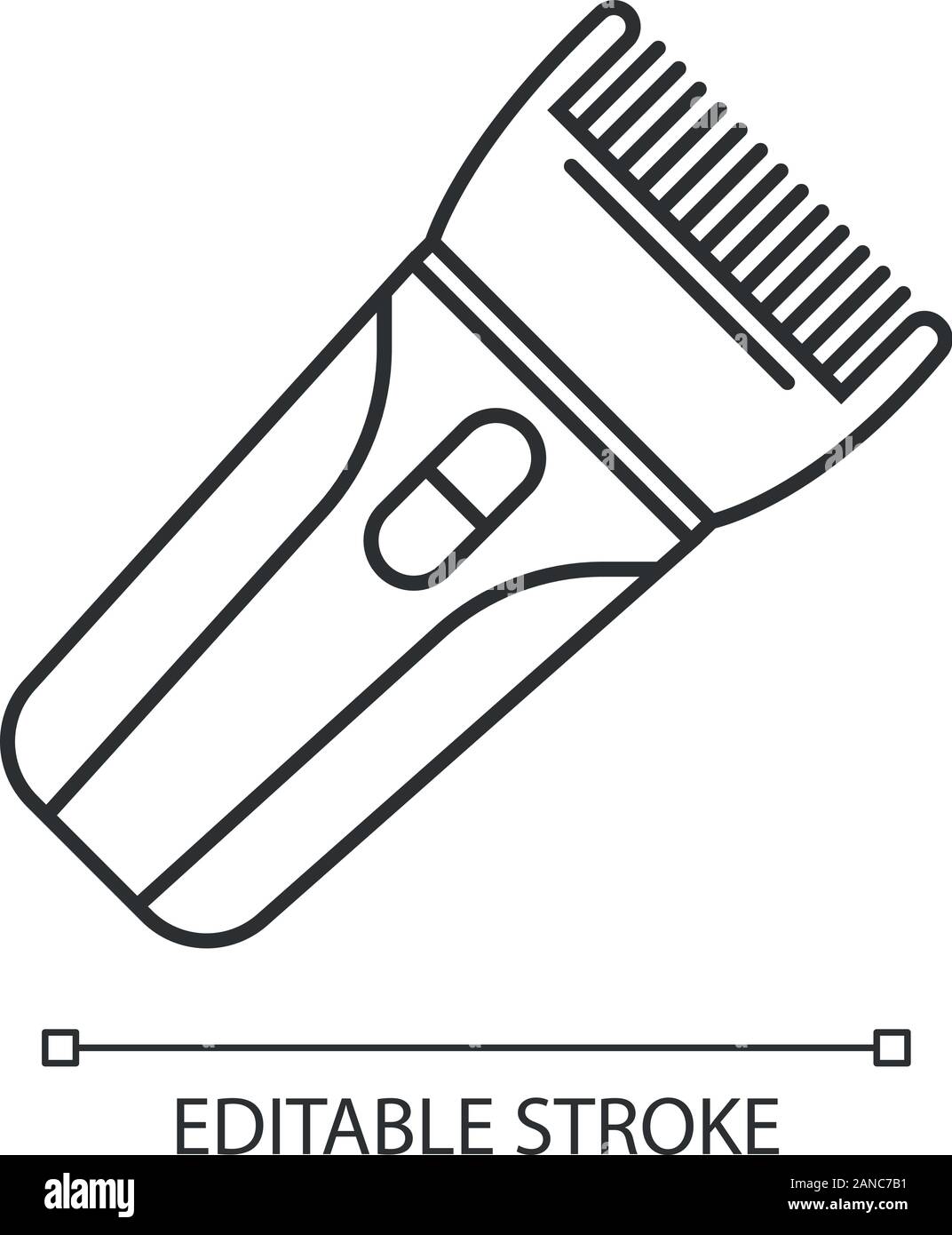 Icône linéaire tondeuse à cheveux. Tondeuse électrique. Machine de coupe. Homme professionnel coiffure. Fine ligne illustration. Symbole de contour. Iso vecteur Illustration de Vecteur