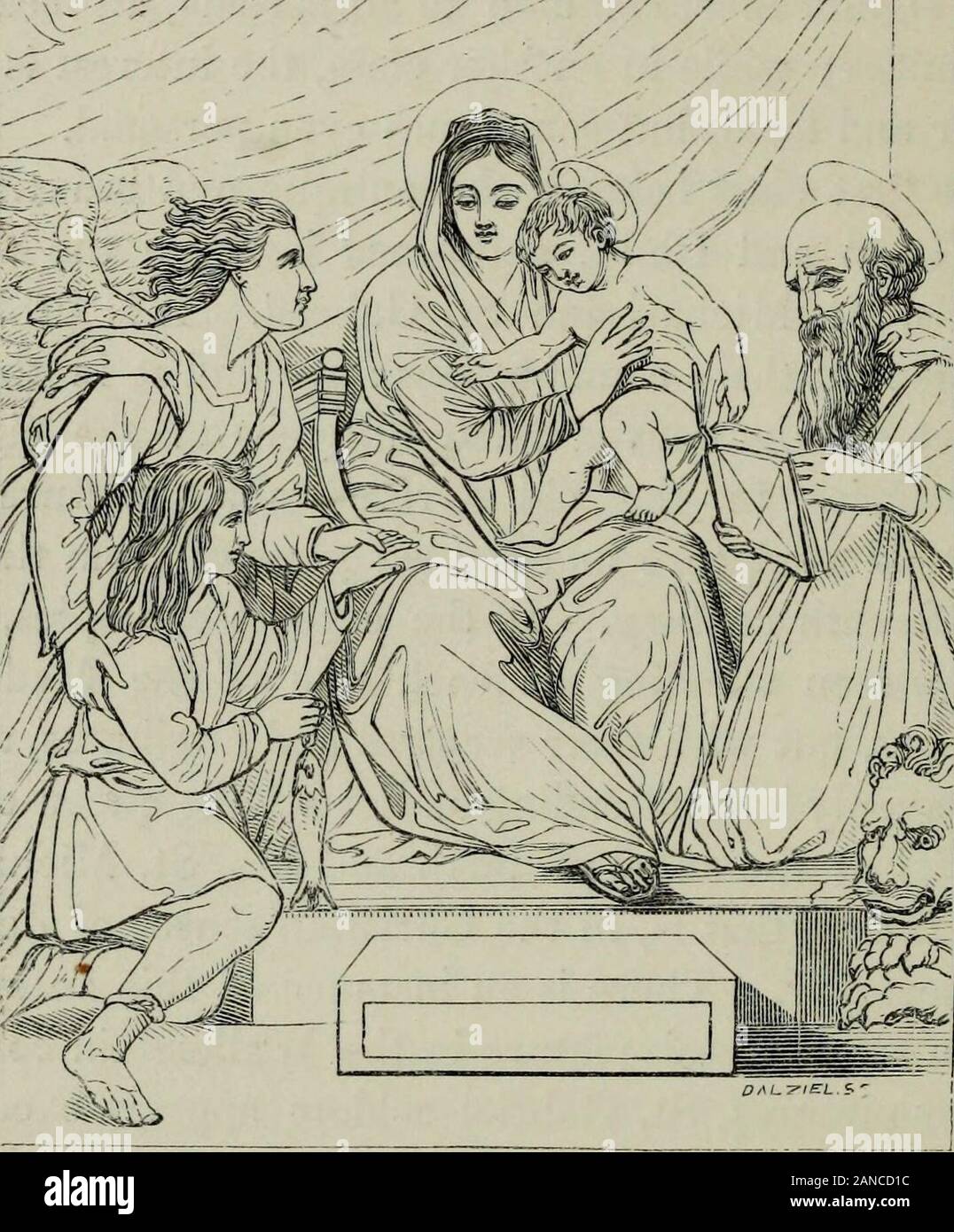 Légendes de la Vierge, représentée dans le domaine des beaux-artsForming la troisième série d'art sacré et légendaire . Wallerstein collection. Plus tard en images, Saint Gabriel apparaît rarement sauf dans theAngelo Annunziatore ; mais Saint Michael très fréquemment. Parfois, en tant que vainqueur sur le péché et le représentant de l'Churchmilitant, il se tient avec son pied sur le dragon avec atriumphant ; ou l'air, à genoux, il présente à l'enfant en Christthe la justice éternelle de balances, comme dans une célèbre photo par Leo-nardo da Vinci. Il est, peut-être, en raison de sa popularité comme apatron saint, et au nombre d'églises dedica Banque D'Images
