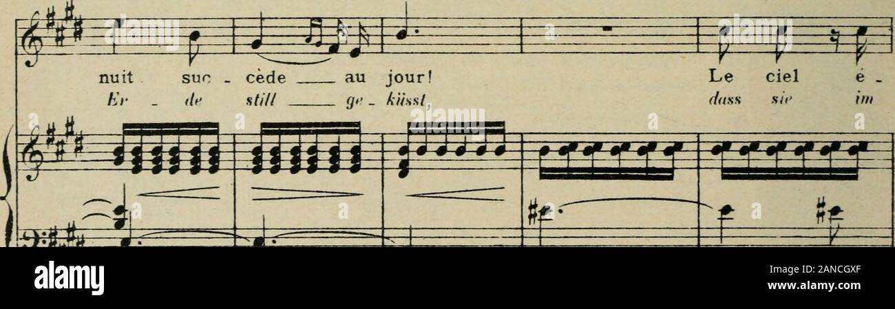 50 mélodies : chant et piano . ^^^^m T fW-^^ ^n m ±± ^^ = : treint la ter t/ifri - Si-Il te gi Dans un mrt bai fin i/iin nur .ser triiii IIl III Banque D'Images