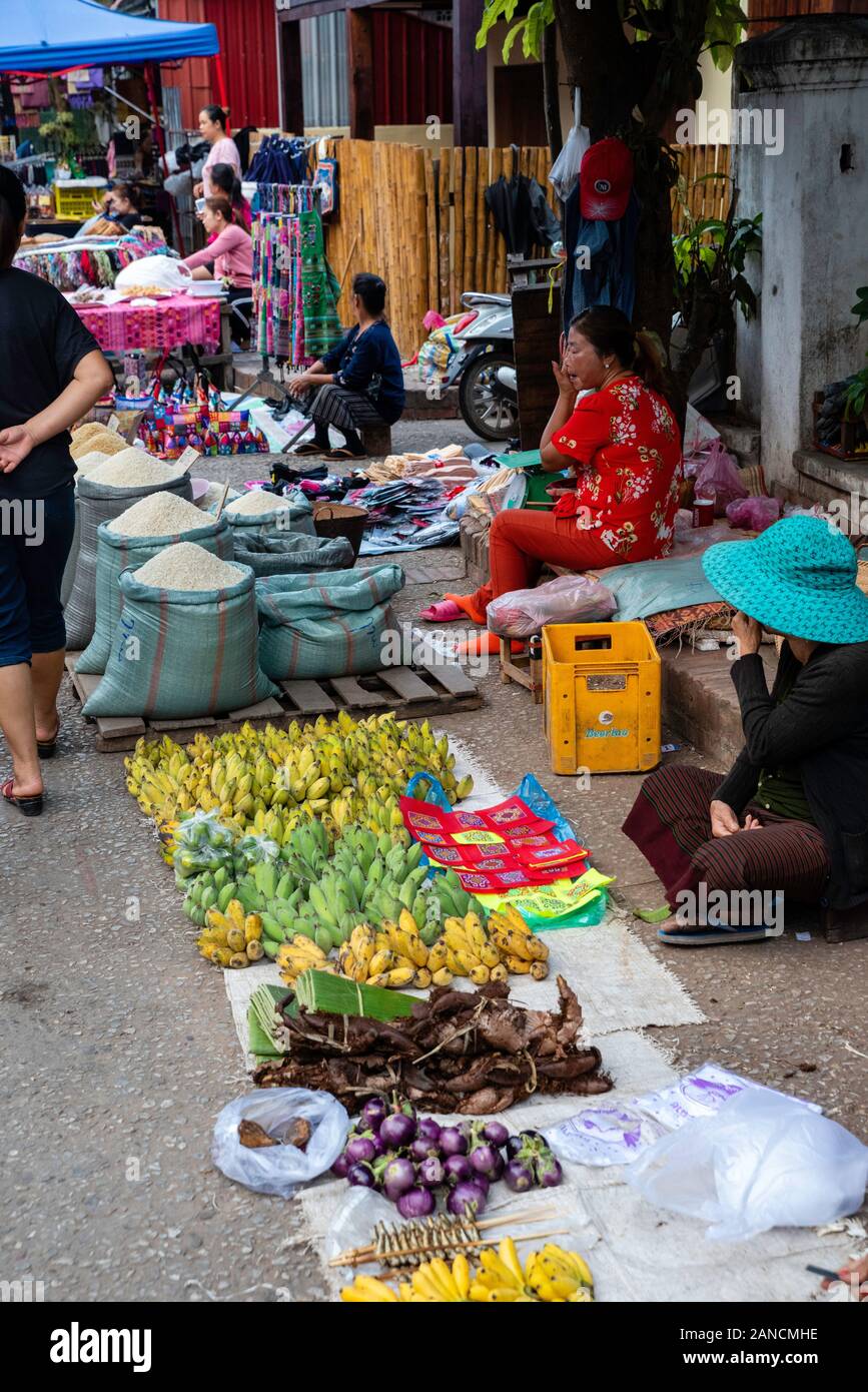 Les images de la marché du matin, Luang Prabang, Laos. Banque D'Images
