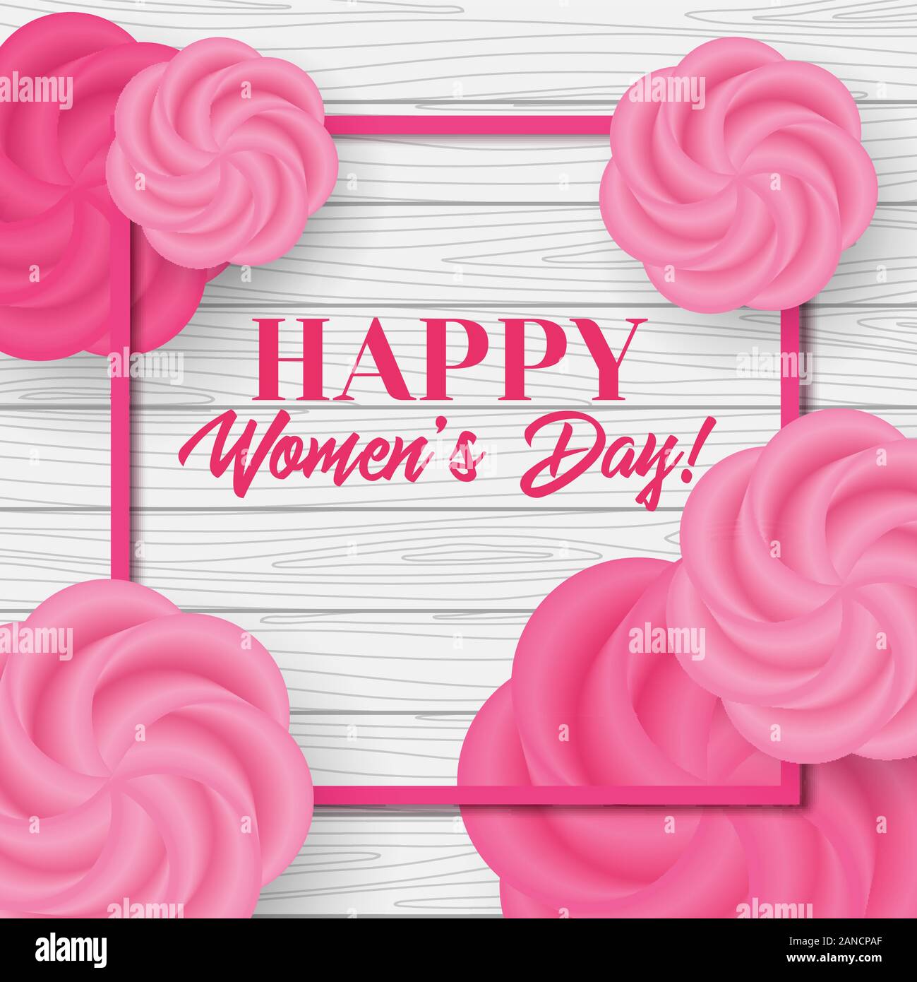 Womens heureux jour. Vector modèle de carte de vœux Illustration de Vecteur