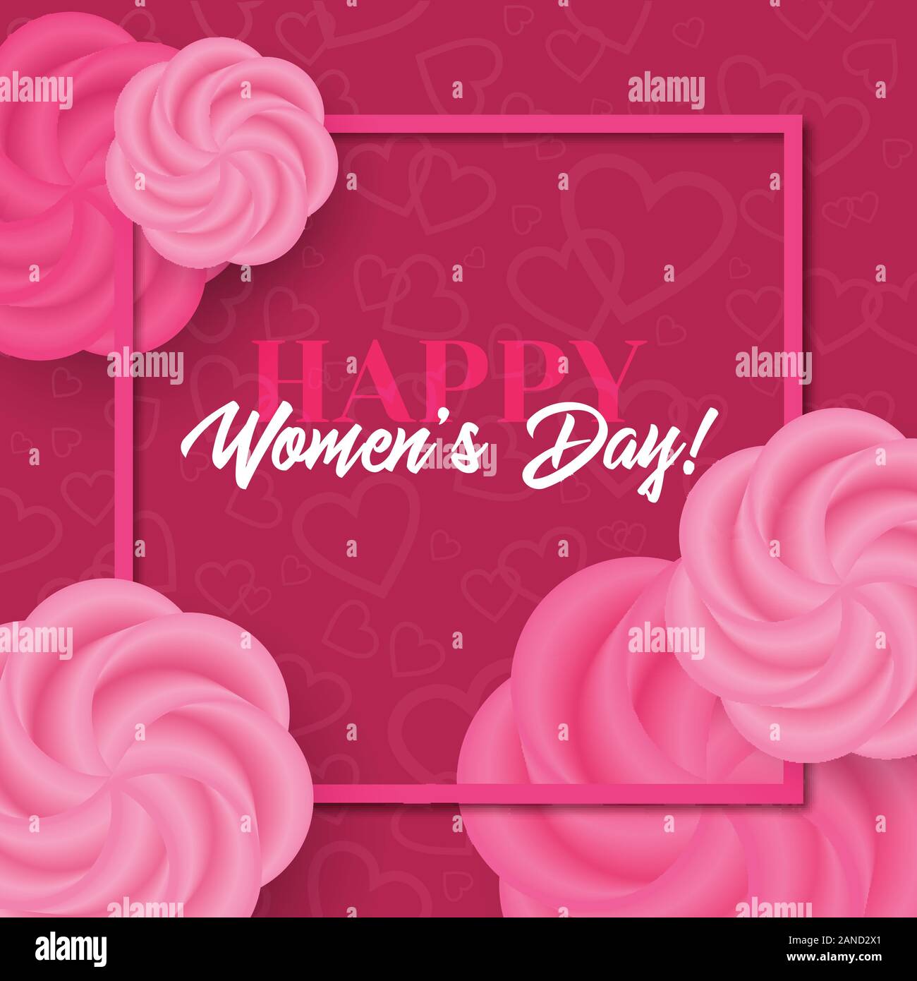 Womens day Greeting card vector avec des roses Illustration de Vecteur