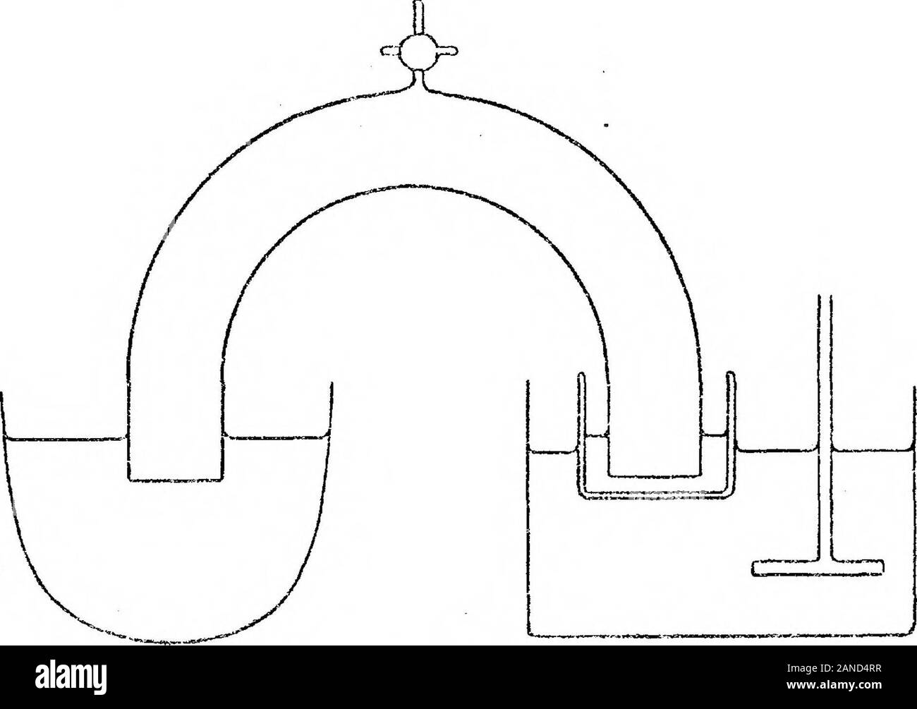 Le VoltameterPart argent IPart II . , . &Lt ; - .. ? ? ? ? ? ? j.-r-ii- i. Fig. 3. Fig. 4. plaque était utilisé, il était contenu dans un récipient en verre, de l'électrolyte dans ce dernier beingconnected avec que dans le bol en verre platine par un siphon. Deux tailles d'syphonwere utilisé ; l'un était de 30 m² centims. dans sa partie la plus étroite et 30 dans axiallength centims., l'autre était de 8 m2 et 20 centims. section centims. dans la longueur axiale. (4) Le Pot-Syphon-Bowl (P.S.B.) (fig. 4).-Dans ce le liquide dans le syphonwas séparée de celle de l'anode par un navire pot poreux. Les avantages de la forme theRichards ont donc combin Banque D'Images