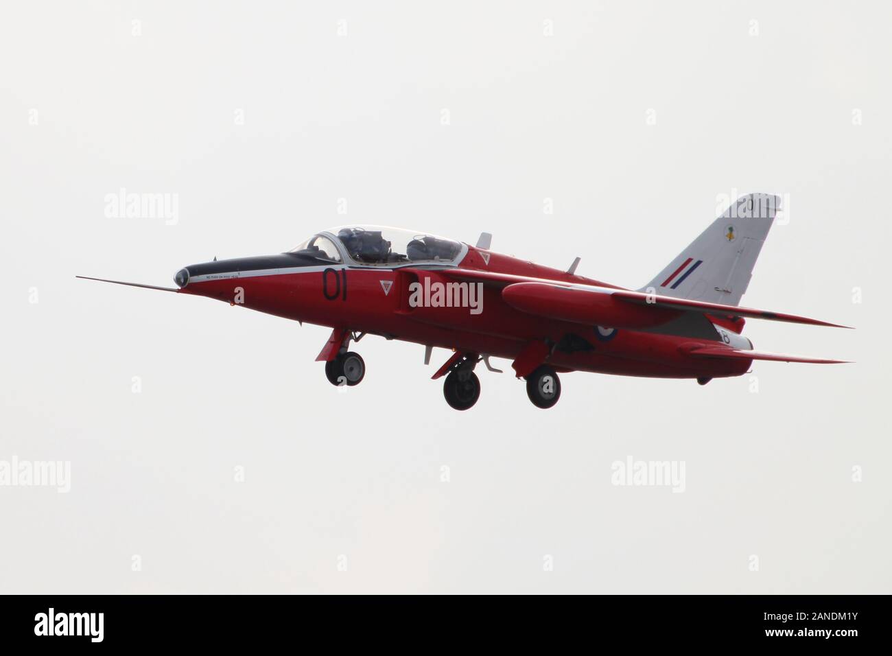 G-RORI (anciennement XR538 en service de la RAF), une société Folland Gnat T1, portant les couleurs de 4 Flying Training School, à RAF Leuchars en 2013. Banque D'Images