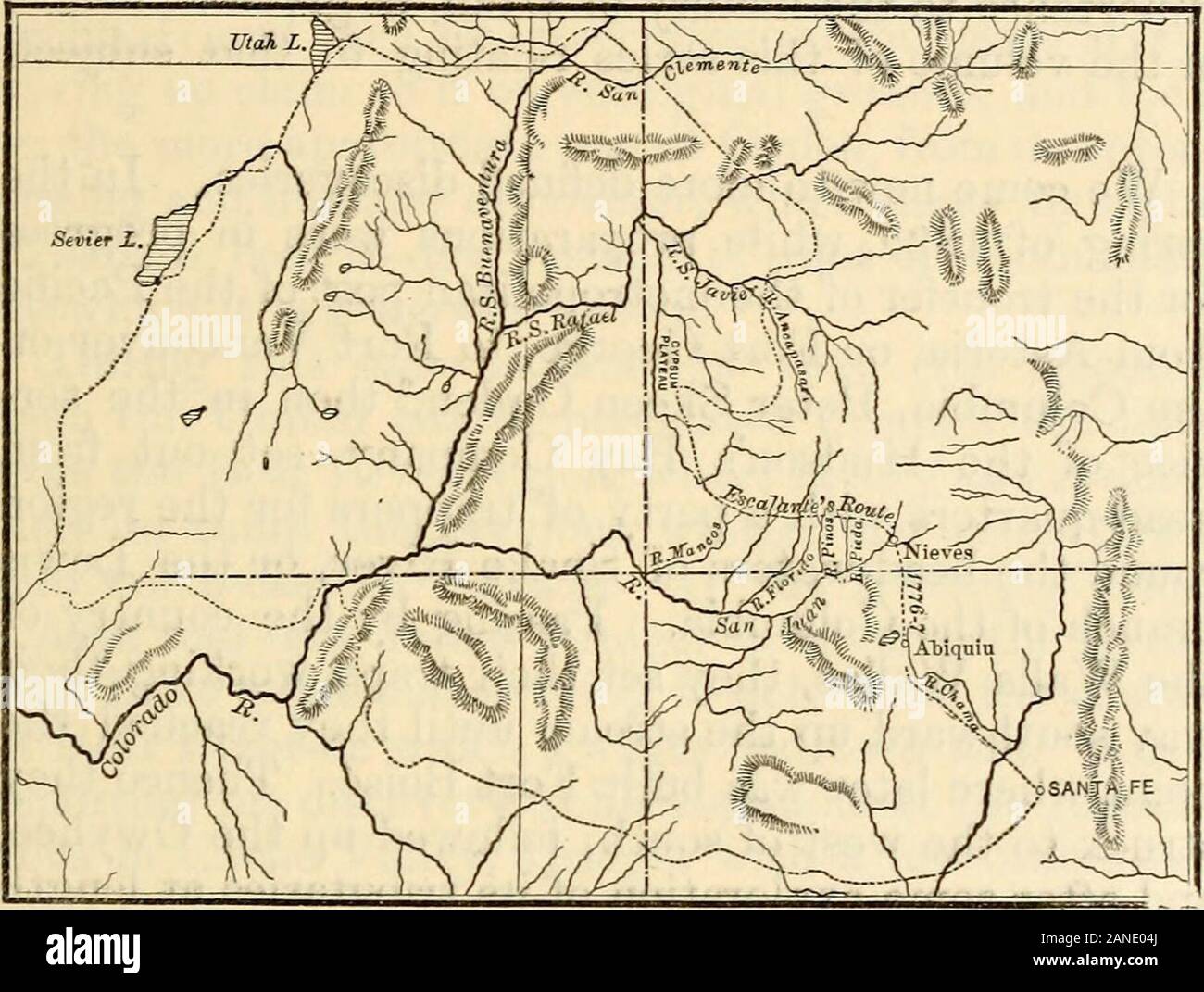 L'histoire du Nevada, du Colorado et du Wyoming, 1540-1888 . ay. La Kio Buenaventura mystère est heremultiplied, afin que les trois grands lacs Irom largestreams sont apportées à l'écoulement dans le cours le plus direct,indépendamment de toute intervention, les montagnes à l'océan.Le plus le sud, le Rio Buenaventura, monte •Licnt. Miko, qui pro« roiluccd entj" une copie dans le paragraphe li. lirpt., xi. 23,nys tlic site, bien que le plus coinpletc jusqu'à cette époque, waa jamais publiée. SKEEN PETER OGDEN. 35 près de la source de la direction générale de l'Columbiaand Lewis se jette dans le lac d'Salaclo GreatSalt, qui peut être, ou le lac, comme l'Utah Lake sur Banque D'Images