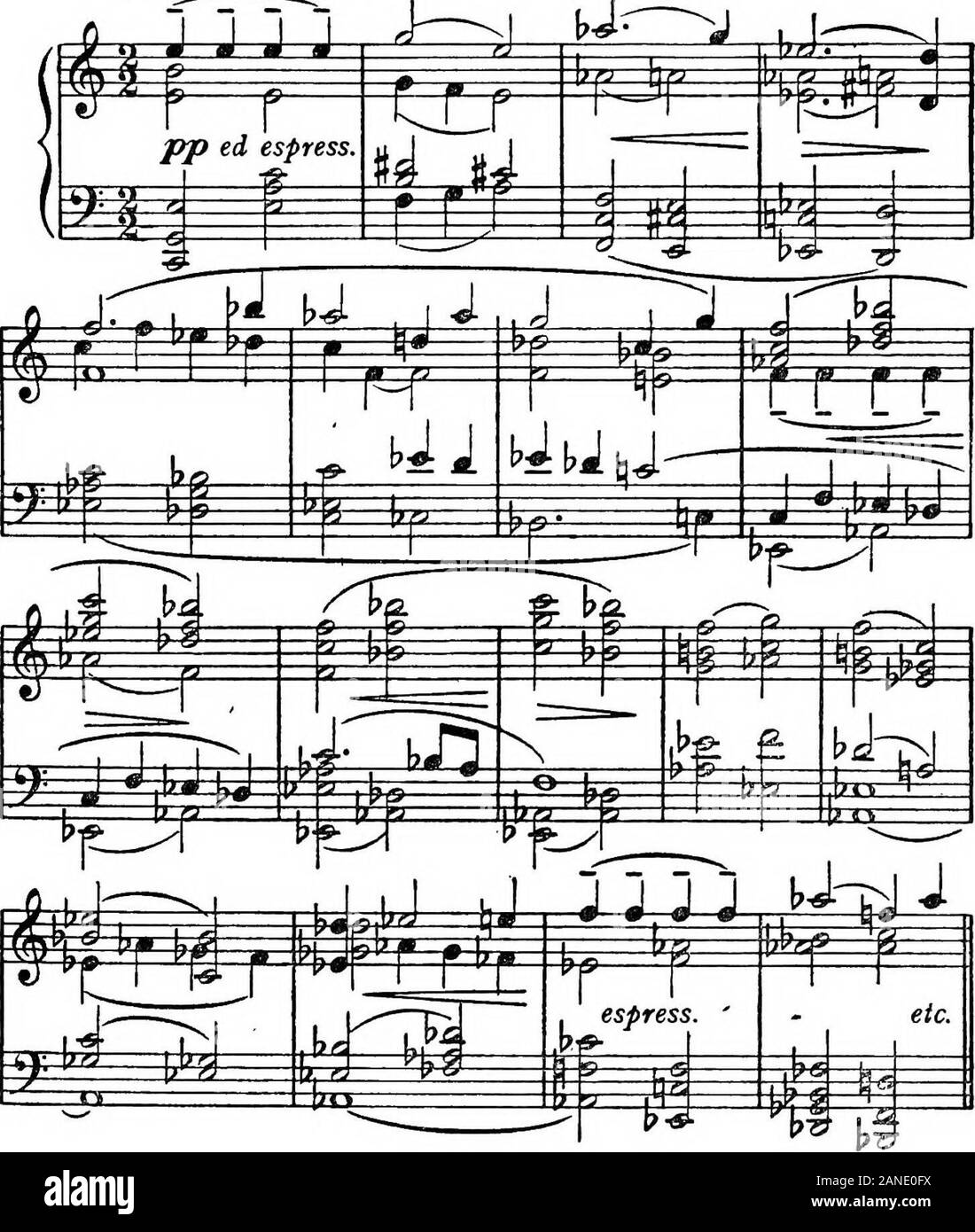 L'harmonie moderne, son explication et l'application . Scriabine, Ex. 398. 43. Analyser les pièces suivantes :- (a) Scriabines Septième Pf. Sonate. (Belaieff). (B) Debussy8LApres-midi dun faune ! (Fromont). (C) Schonbergs cinq pièces pour orchestre, Op. 16. (Petersh (d) Ravels Gaspard de la nuit (Durand). (E) vie d'Ein Strauss ! (Leuckart). (F) Delius Appalaches Variations. (Sarmonie). (G) Cyril Scotts Impressions du livre de la jungle. (SckoW.(h) Florent Schmitt (Avgener Crepuscules). 44. 6 thèmes pour composer représentant ton-poèmes sur chaque,des sujets suivants :- (a) Cymbeline de Shakespeare Banque D'Images