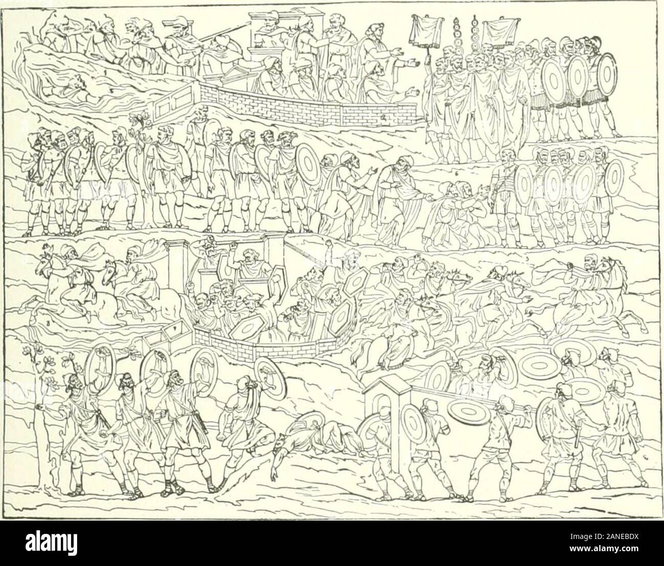 Histoire de Rome, et du peuple romain, de son origine jusqu'à l'invasion des barbares . ew détachements des armées de l'Europe (Dion,lxxv. 12, et C. I. L. iii. 1 193) et aussi de l'Afrique (L. Renier, inscr. dAlg. N° 1 182). 2 Eckhel, vii. 1 7G : Profectio : Août Momms., inscr. Pour l'environnement. N° 1 410. Dans thiswar Ilerodian à respecter, confond les faits, noms, dates, et la géographie. 8 Médaille commémorant le dixième titre de Severus comme imperator. 4 avril, 198. Cette date doit être déduit de l'inscription publié par renier, Inscr.dAlg. N° 1 727. Commode, PERTINAX, JULIANUS, SEVERUS, 180 T Banque D'Images