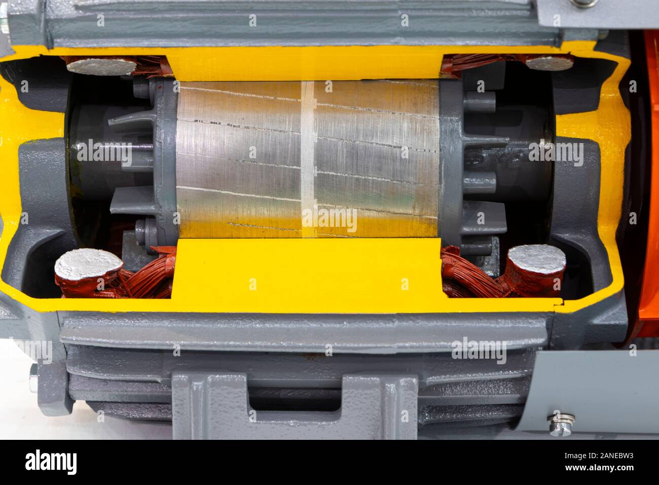 La section transversale d'un moteur électrique ; pour l'éducation Banque D'Images