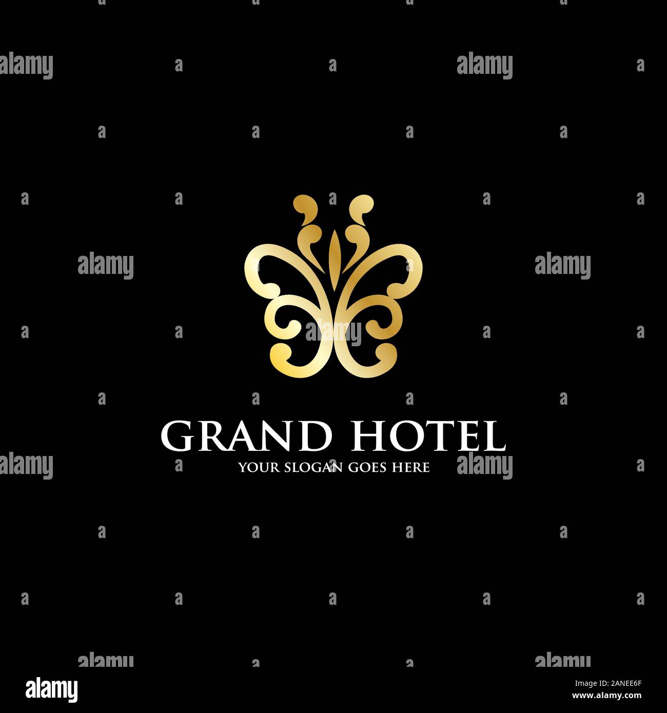 Logo de l'hôtel grand hôtel de luxe, d'inspiration modèle logo Illustration de Vecteur