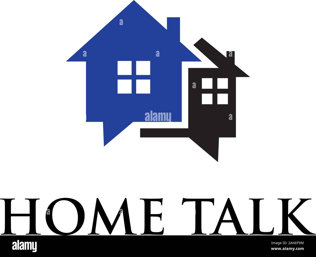 Home talk dessins de logos, de l'immobilier modèle logo Illustration de Vecteur