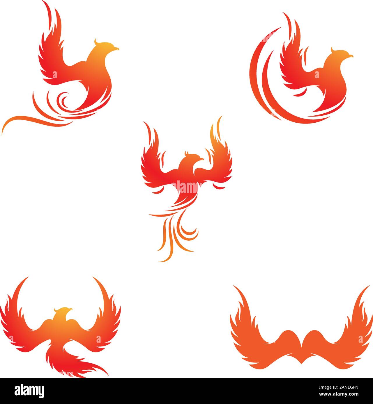 Icône vecteur Phoenix illustration design template Illustration de Vecteur