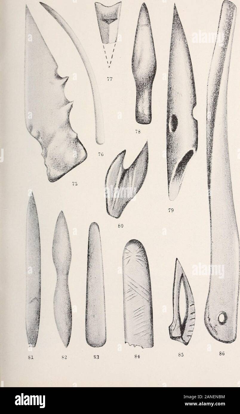 Corne et en os de la Nouvelle York Indiens . Planche 8. Plate 9 Banque D'Images