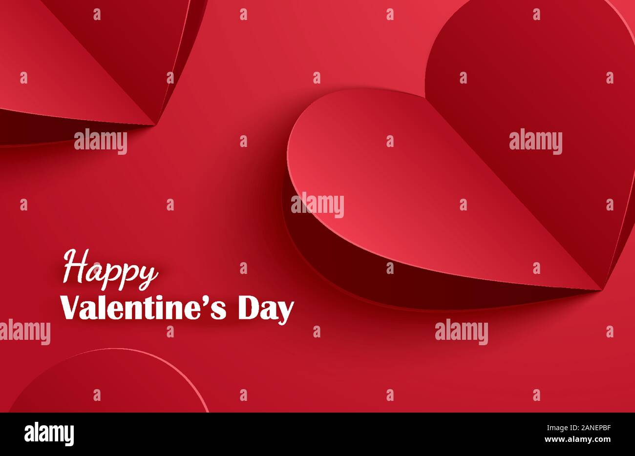 Happy valentines day Greeting cards avec coeurs de papier rouge sur fond pastel. Illustration de Vecteur