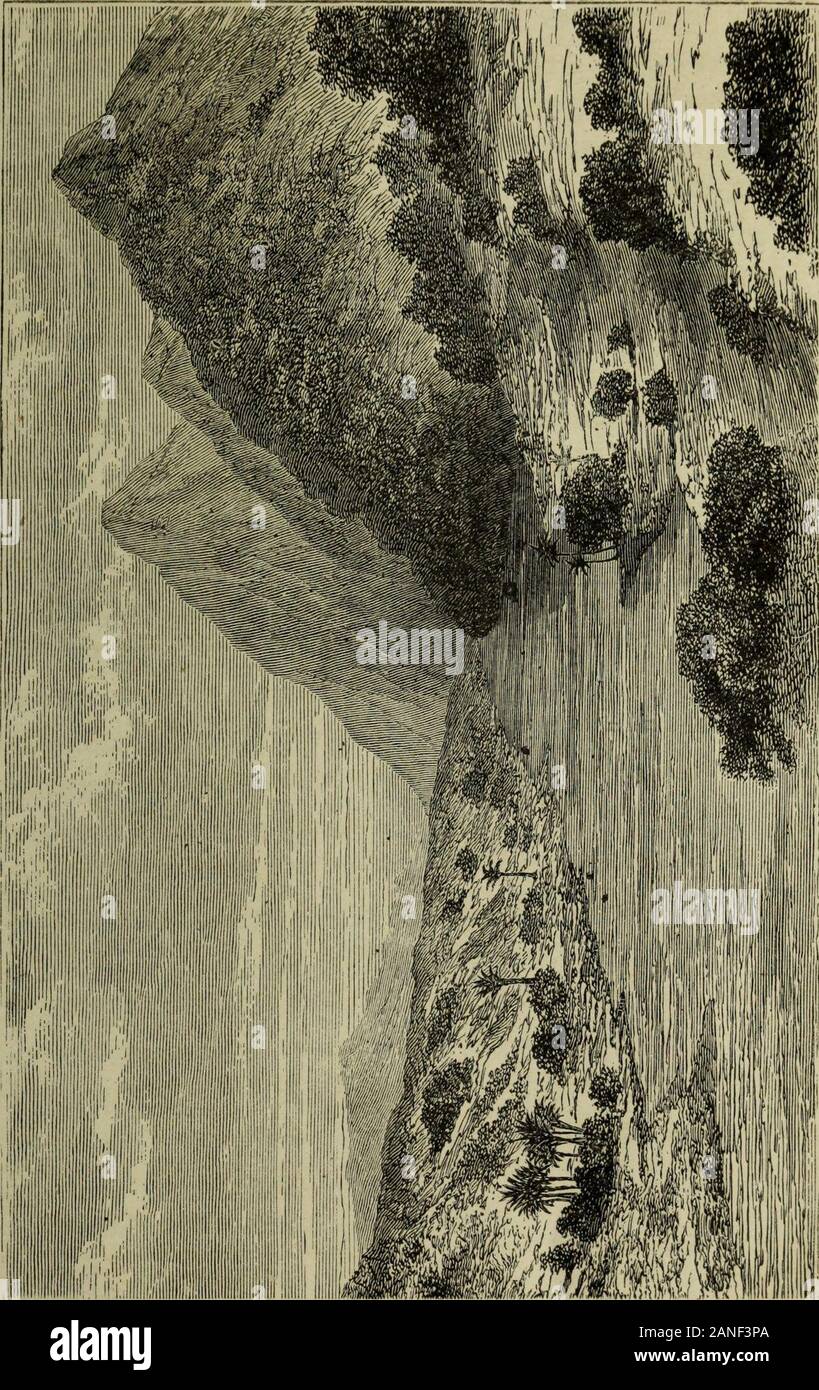 Les sources du Nil, voyage des capitaines Speke et Grant ; abrégé d'après la traduction de F.DForgues . ue nous avons bientôt rencontré, roulant ses flotslimpides parmi les hauteurs schisteuses de Coucou res-semblait à une rivière des régions montagneuses de lE-cosse. Nous lavons suivi luron dans le voisinage lÉsoua dupoint où vient le rejoindre. Nétaientpas ses eaux, à beaucoup près, aussi abondantes que lorsquenous lavions, traversé au-dessus des chutes de Kérou-ma ; et cependant, selon les calculs du docteur Khoble-cher (i), il aurait dû déborder François lamarche à cette épo-que ; cela étant, il eût Banque D'Images