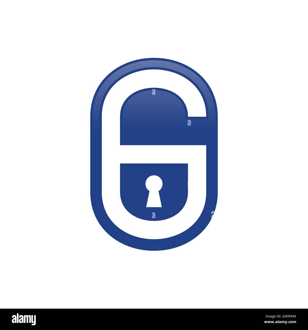 Forme de cadenas symbole vecteur initial G Lettermark Logo Graphique Modèle de conception de l'icône Illustration de Vecteur