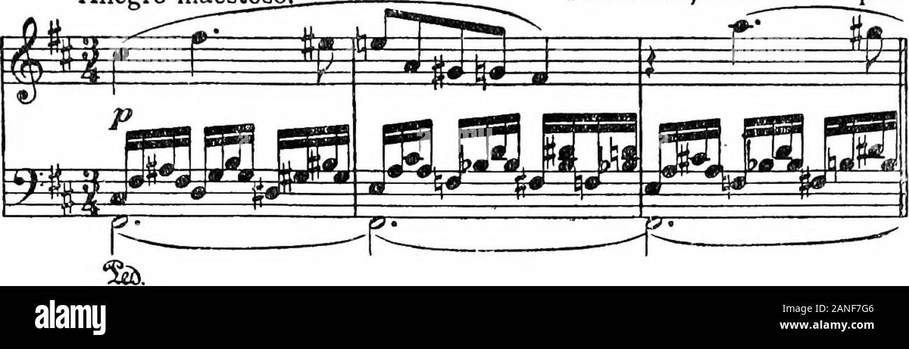 L'harmonie moderne, son explication et l'application . Méthodes d'impressions 123 Ex.270. Allegro maestoso^ FRANCK Morceau heroique. Cette méthode de reproduction exacte a conduit à ce que les théoriciens appellent plus âgés une succession de septièmes dominantes, mais, en fait, aucune des formes de la septième. Accords de septième de l'exemple 271 peut être utilisé de cette manière. Dans les exemples 272, 273 et 274, nous voyons la méthode exacte de la reproduction. Ex.271. (B) (c) (d) (e) (fj Ex.272. Tempo di mazurka. CHOPIN, 21ème Mazurka. Banque D'Images