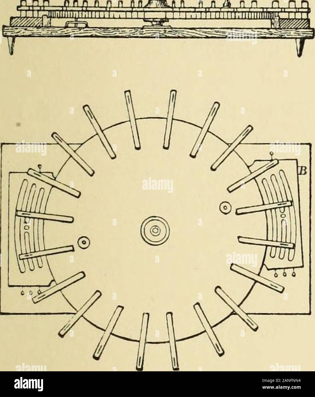 Miscellaneous Papers . valeur. Le courant était mesurée par un Meyerstein galvan-ometer de très faible résistance, telles que celle qui est utilisée pour la terre measurementswith-inducteur. La paire d'aiguilles a été suspendedastatically par douze de fibres de soie cocon ; le temps des swingwas 27*66 secondes. Le galvanomètre a été mis en place le anisolated pilier en pierre, 2905 mm. à partir de l'échelle et d'un télescope, et à peu près la même distance du pont, et fut connectedwith ces derniers par d'épais fils de cuivre parallèles. 4. Le collecteur, à chaque passage de l'aiguille en position de repos, throughits a dû effectuer les ope Banque D'Images