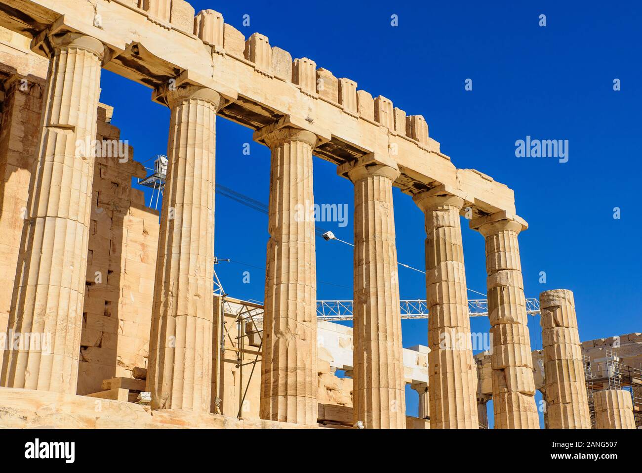 Le Parthénon, le célèbre ancien temple sur l'acropole d'Athènes, Grèce Banque D'Images