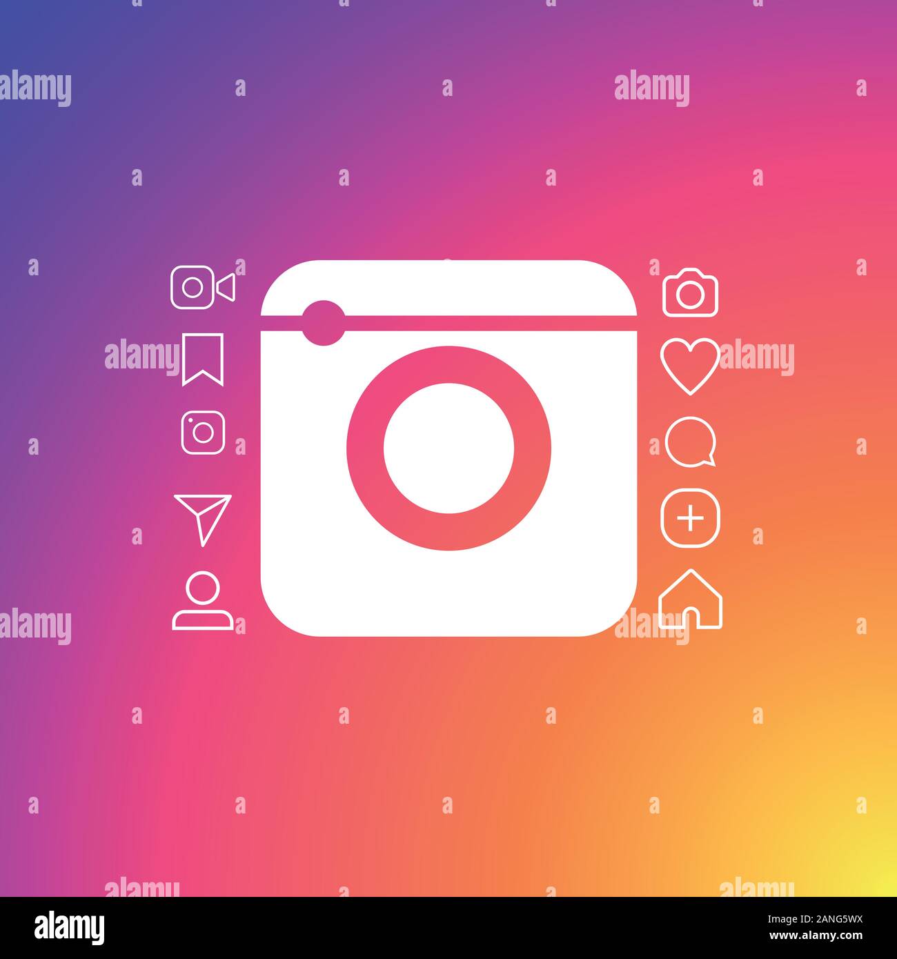 L'icône Appareil photo branché. Comme Chat et bulle signe. Vector Illustration de Vecteur