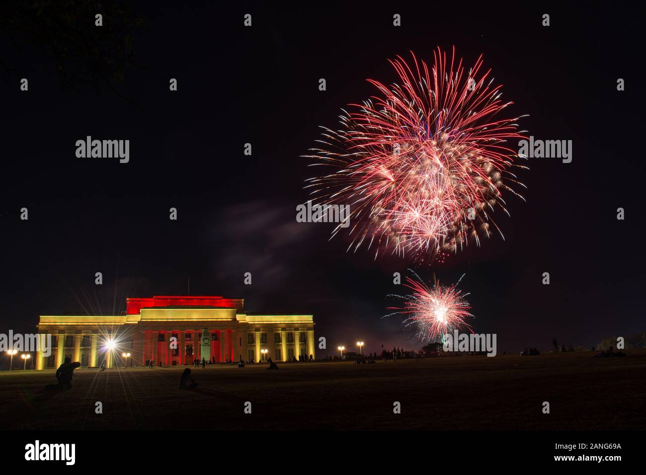 D'artifice à Nouvel An Chinois Fête des lanternes à Auckland Domain Banque D'Images