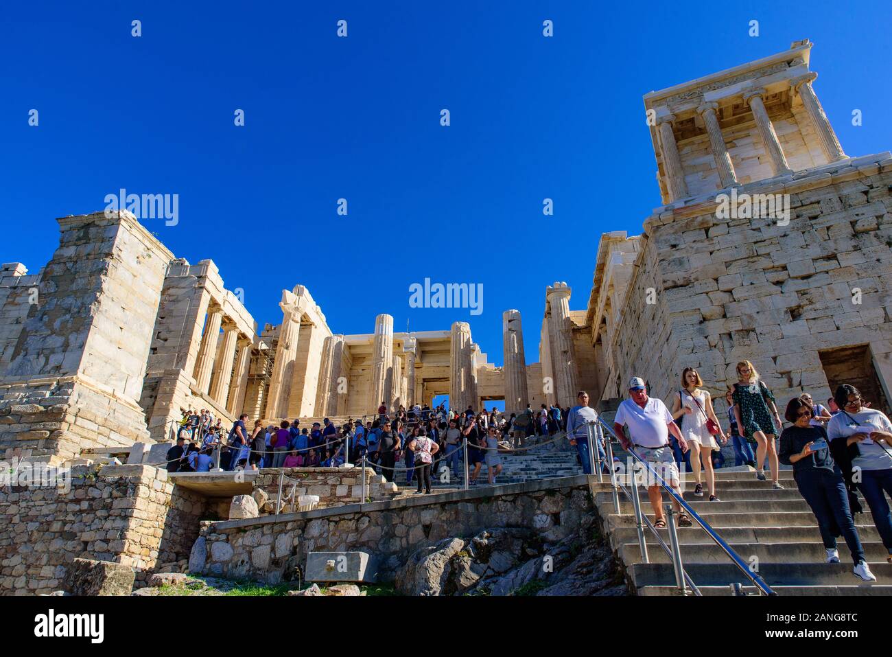 Le Parthénon, le célèbre ancien temple sur l'acropole d'Athènes, Grèce Banque D'Images