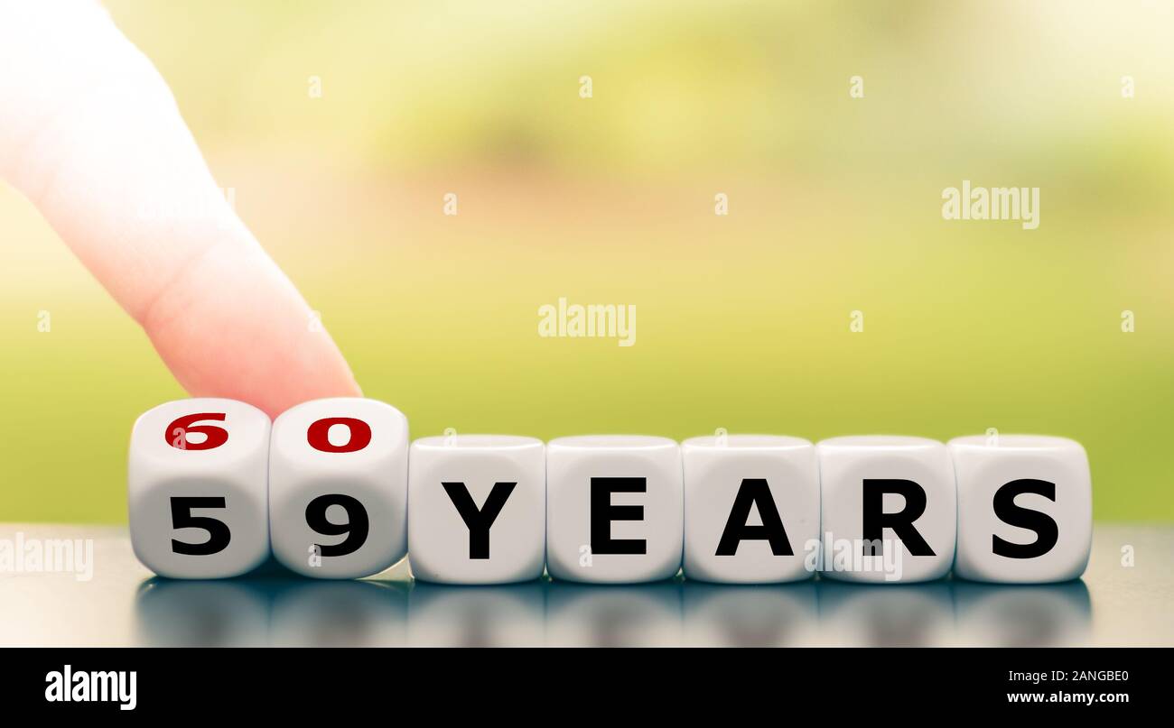 Symbole pour le 60e anniversaire ou un 60e anniversaire. Banque D'Images