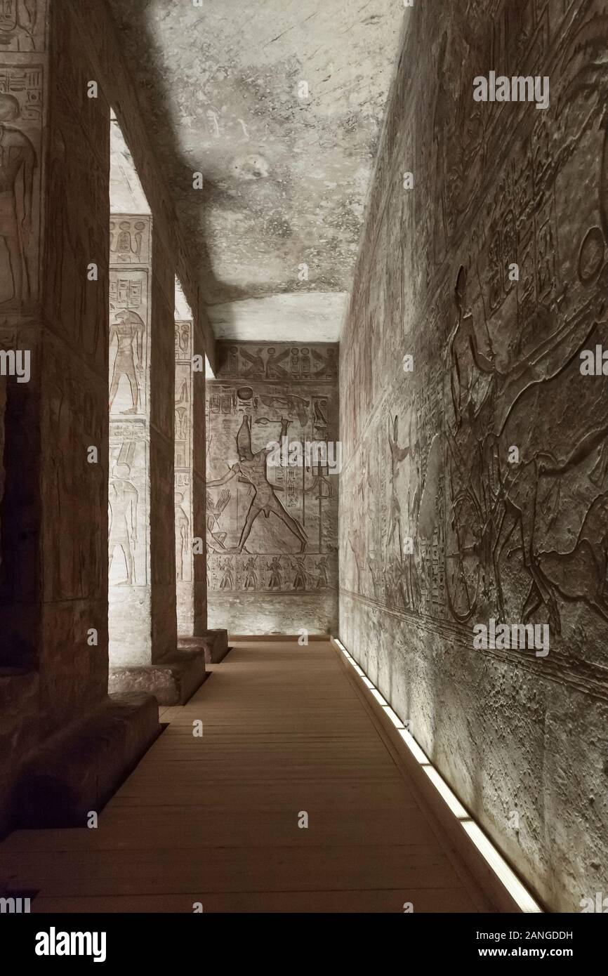 Intérieur Du Grand Temple, Temples D'Abu Simbel, Monuments Nubiens, Abu Simbel, Gouvernorat D'Assouan, Egypte, Afrique Du Nord, Afrique Banque D'Images