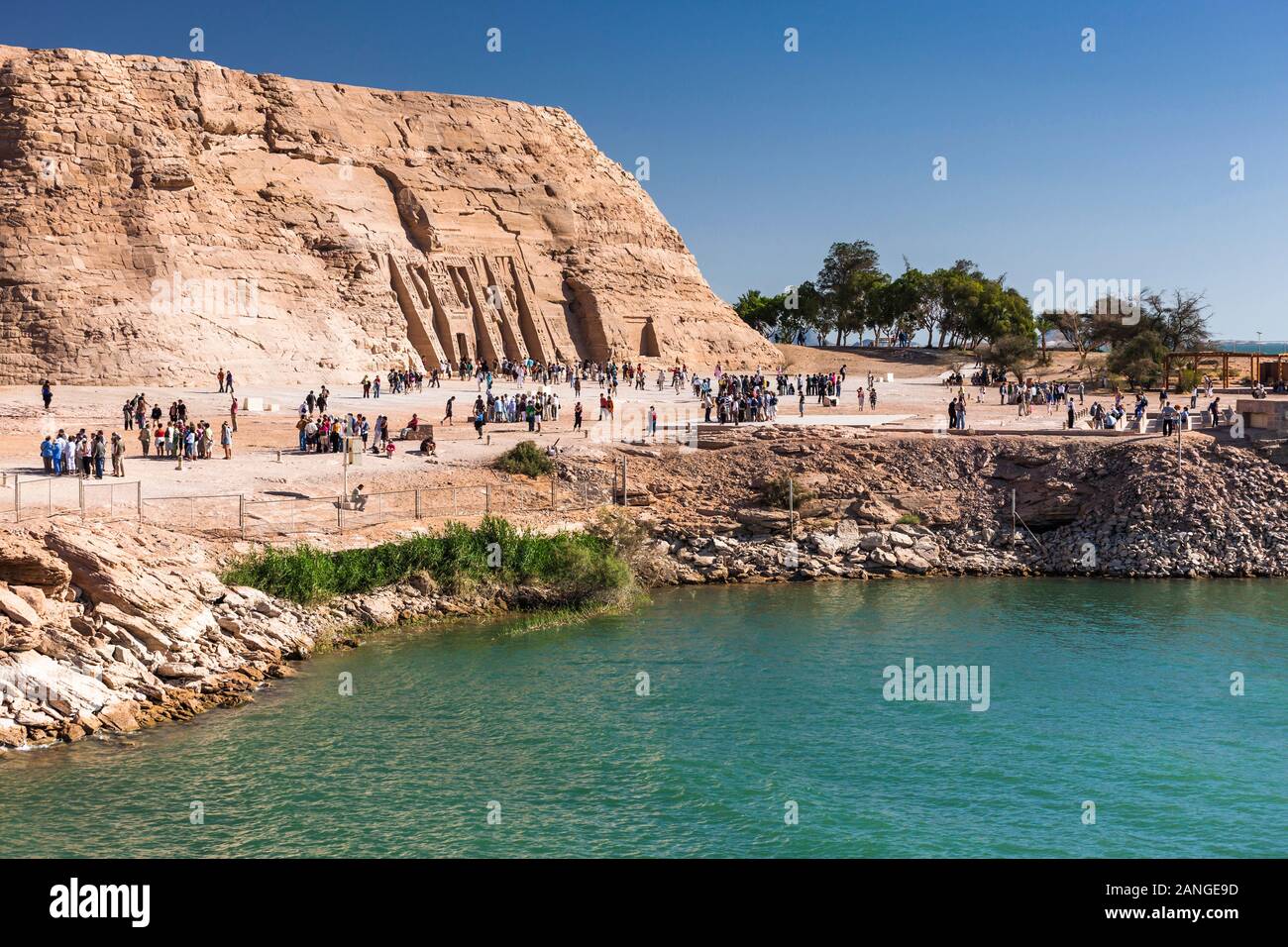 Temples D'Abu Simbel, Grand Temple Et Lac Nasser, Monuments Nubiens, Abu Simbel, Gouvernorat D'Assouan, Egypte, Afrique Du Nord, Afrique Banque D'Images