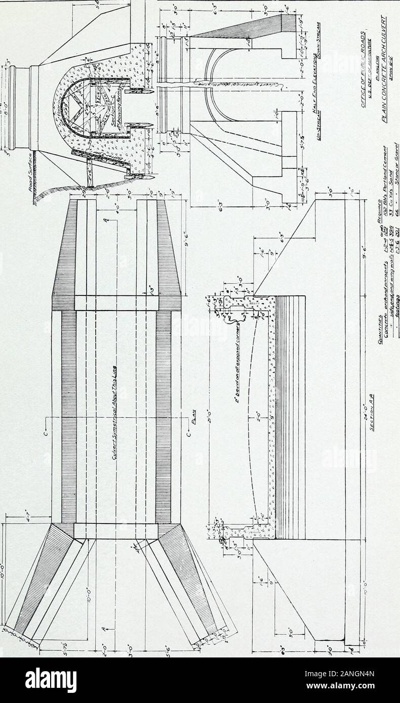 Les ponts d'autoroutes et des ponceaux . si ! N3 Mil j"ij Hit i*u :**4 * *malade I- : rf9 - II 4 tlgfe träller^1 JE illtil Hit Hit 1 ll f" txM-r,o Bui. 43, Bureau de la voie publique, U.S. Dept. of Agriculture. IX. la plaque. J'ARCHES EN BÉTON ARMÉ-poses. 17 La différence de coût entre une arche pour ce spanand ponceau que pour qu'un ponceau de la même période n'est pas une question d'muchimportance. L'avantage, s'il y a, de l'arche au-dessus thebox type se produit très probablement du fait qu'aucun renfort en acier n'est requise pour cette roue comme conçu dans le accompanyingdrawing. AR EN BÉTON ARMÉ Banque D'Images