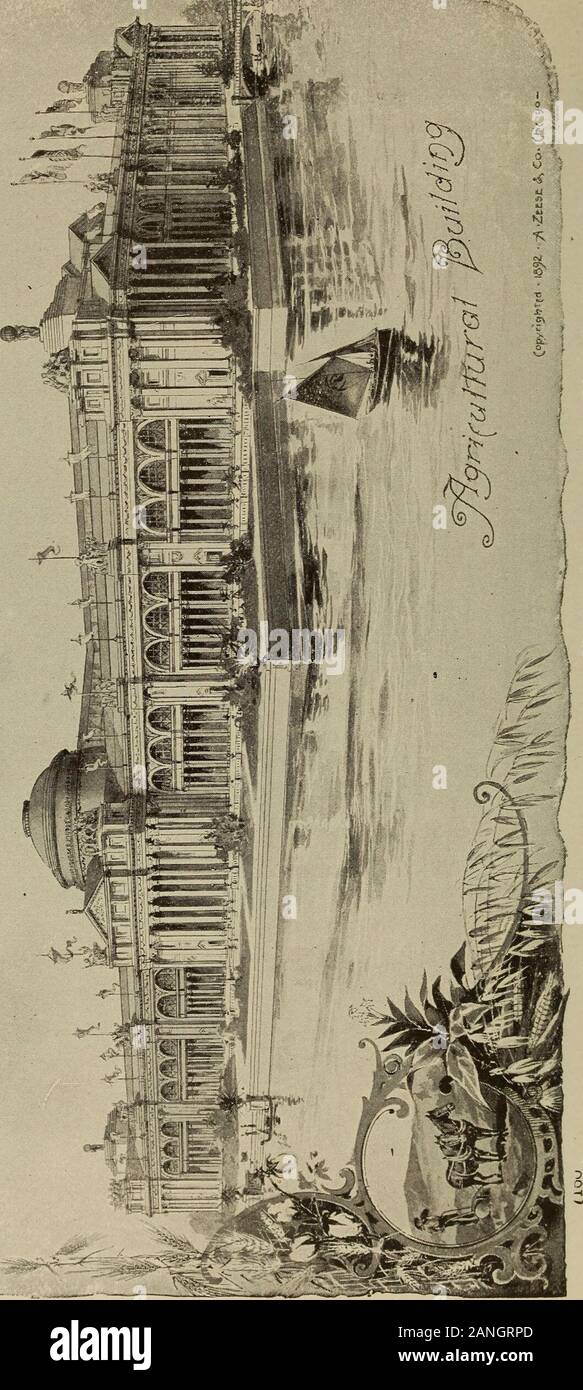 La World's Columbian Exposition, Chicago, 1893 . La Ville les membres du Service d'incendie et d'autres ont été brûlés à mort. Tenthousand spectateurs vu withanguish la conflagration et grogna à l'horrible scène. Le bâtiment a été de 130 x 255 pieds insize et cinq étages de haut. À chaque coin était une imposante tour,une centaine de pieds de l'eis-h, tandis que la belle tour centrale-coverino la fumée-stack étendu 220 pieds dans l'air. Sur un balcon de ce grand tour, les pompiers ont été emprisonnés jusqu'à ce que l'flamescompelled-les au bond pour le toit du bâtiment principal, ahundred pieds au-dessous. Les struc Banque D'Images
