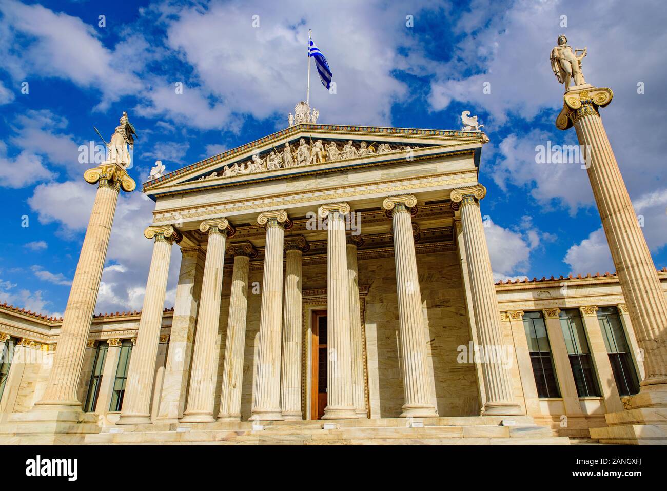 Académie d'Athènes, l'académie nationale de la Grèce à Athènes, Grèce Banque D'Images