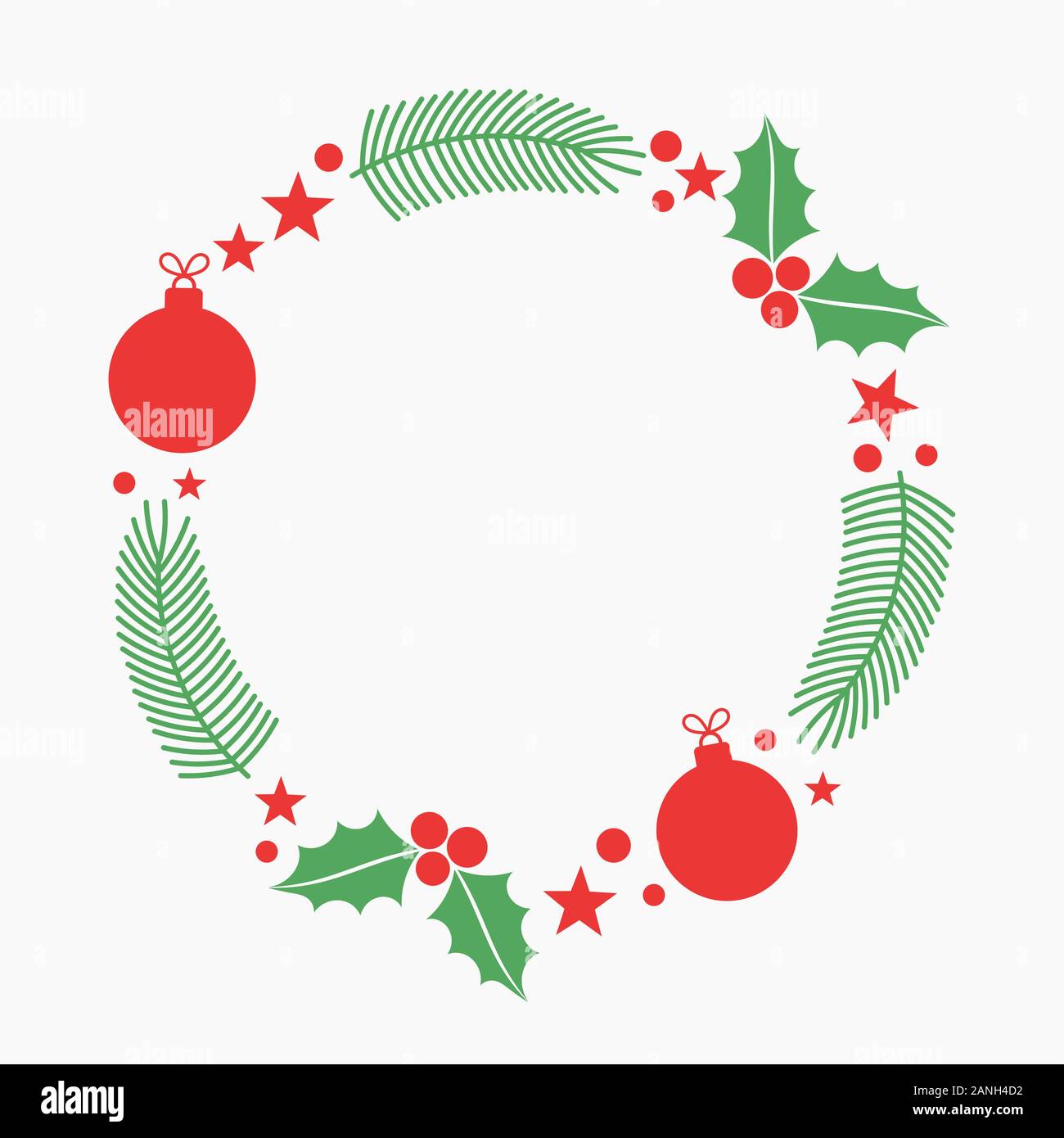 Couronne de Noël fond de carte de vœux. Vector illustration. Illustration de Vecteur