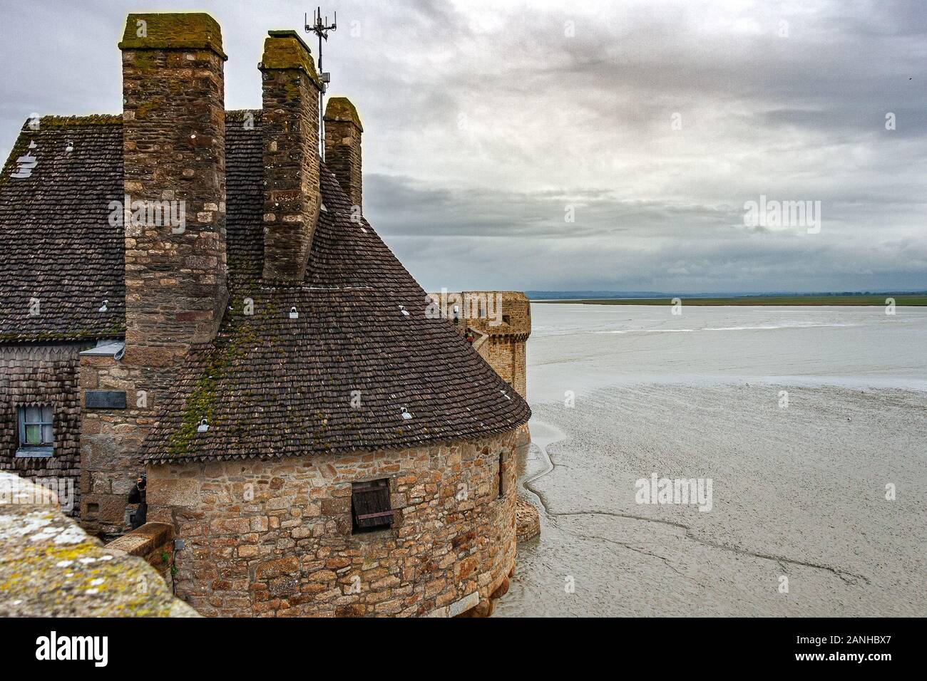 Maisons typiques du Mont Saint Michel.Normandie, France Banque D'Images
