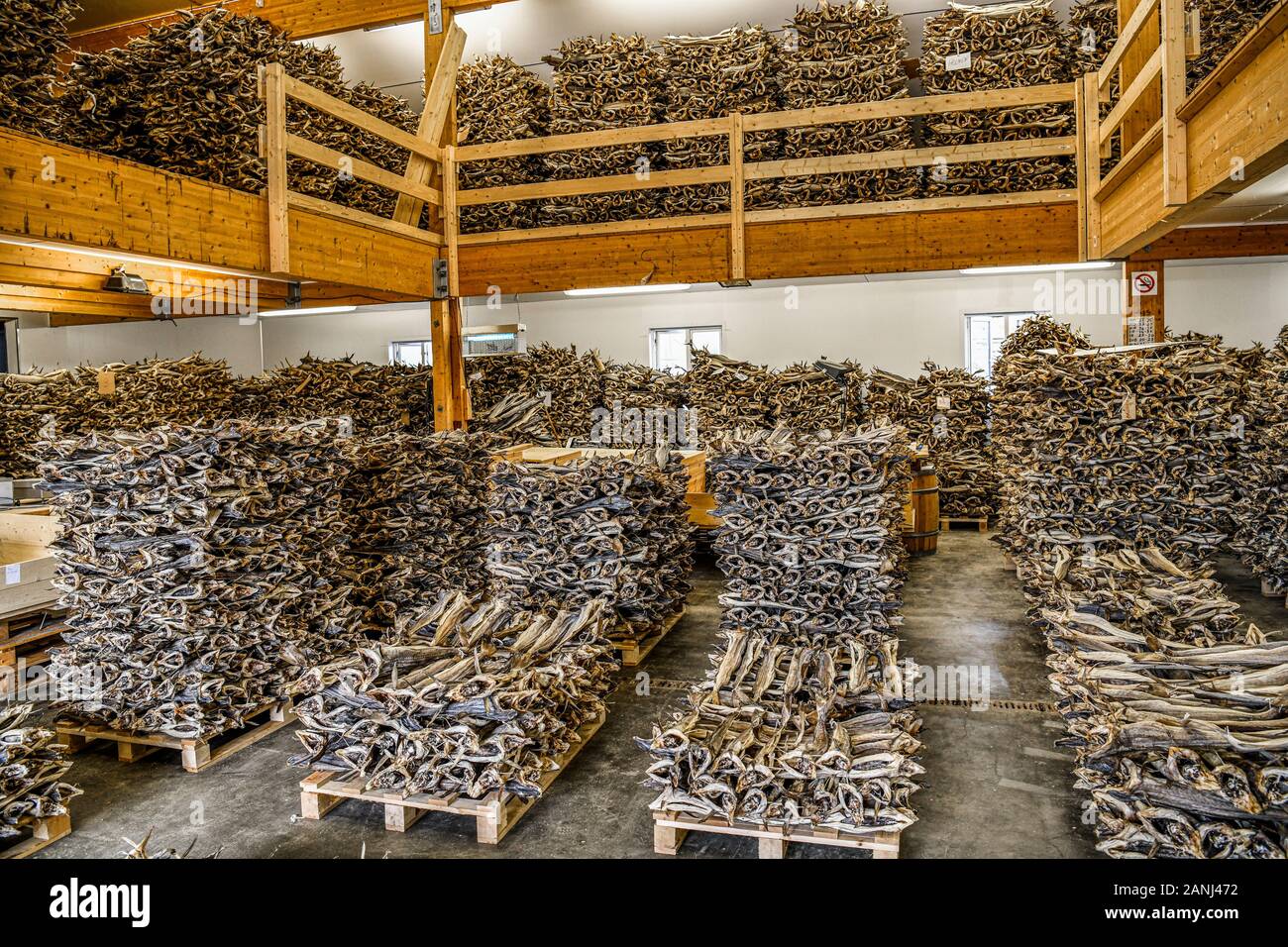 La Norvège. Norvegia. Iles Lofoten. Centre de la mer, Mortsund Lofoten. Stockfish House Banque D'Images