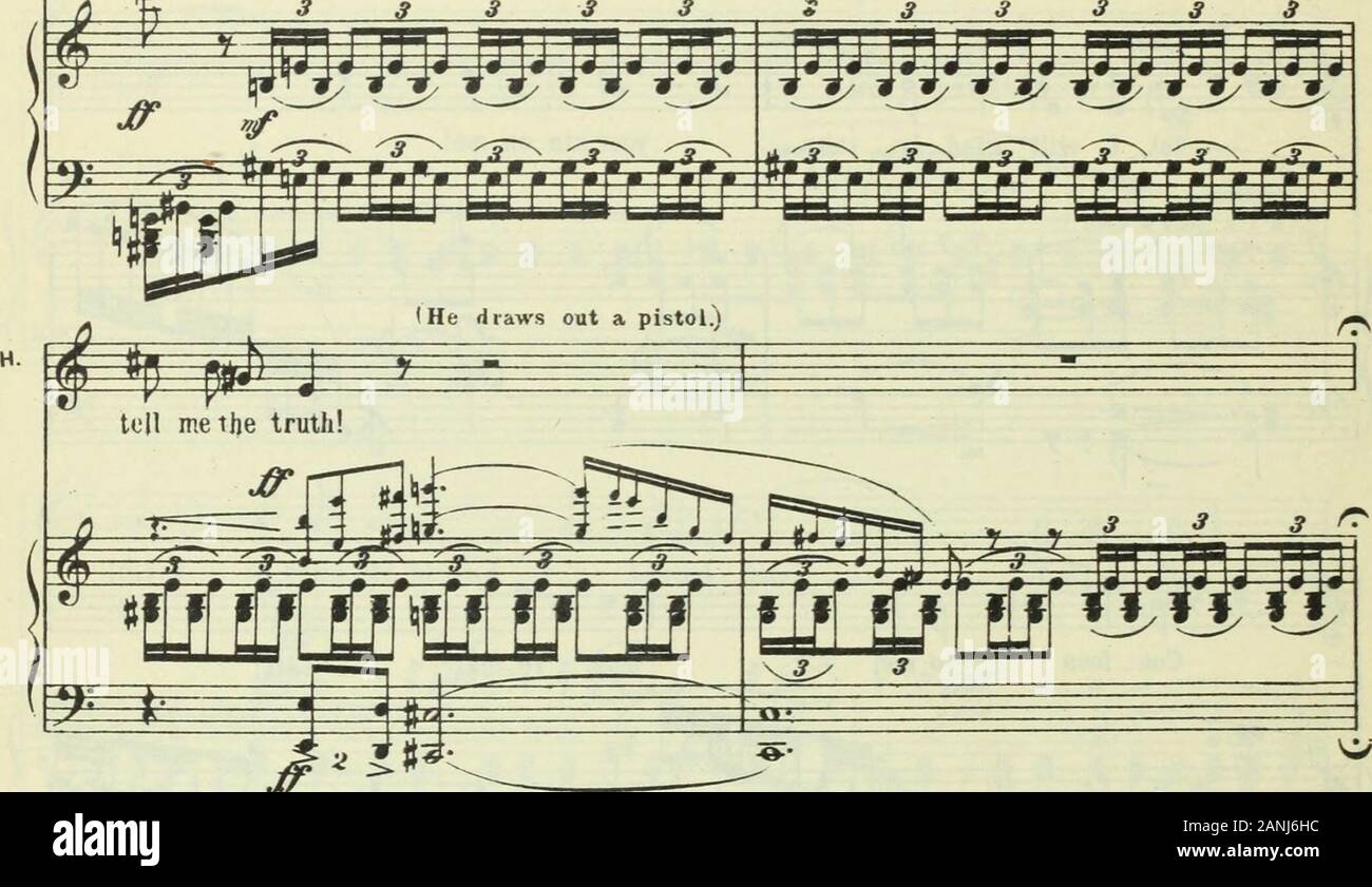 La Dame de pique : un opéra en trois actes et sept scènes . Parler, vous wfttffi vieux ! 3 3 3 3 3 parler, ou je vais vous forcer à 3 3 3 3 3. J ?** (THP Comtesse hoche la tête à lui, et vomit ses bras pour se protéger de la prise de vue, puis il m 1 Banque D'Images