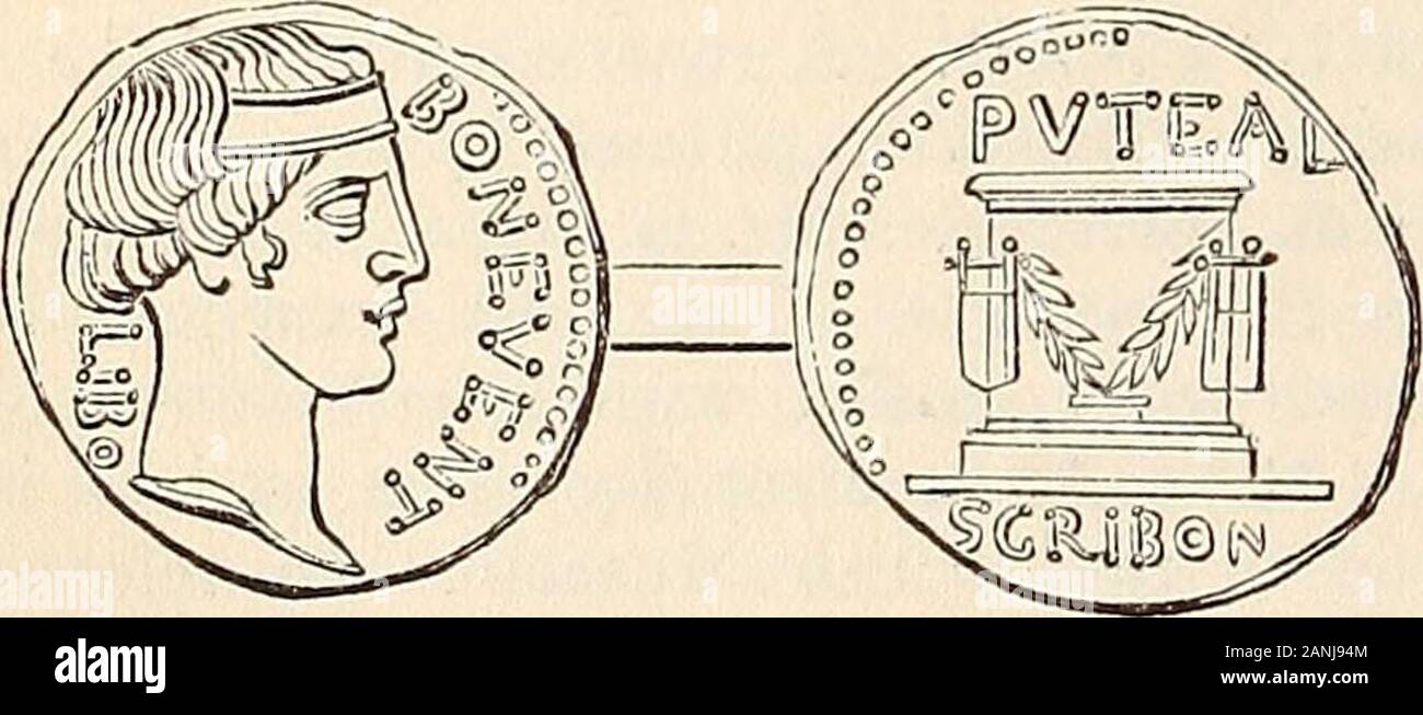 Un dictionnaire des Antiquités grecques et romaines.. De la rse . coinadorned avec guirlandes et deux lyres. C'est gene-rallye a déclaré qu'il existe deux putealia theRoman ; mais dans le forum C. F. Hermann, qui a examiné tous les soins-complètement les passages dans le ancientwriters {concernant cette affaire hid. Lect. Mar-burg. 1840), arrive à la conclusion qu'un seul des therewas puteal à Rome. Il a été dans l'Arcus theforum, près de Fabianus, et était située en-dedi des temps très anciens, soit à des comptes de l'augure rien Navius whetstone (comp. Liv. i.36), ou parce que l'endroit avait été frappé par la lumière. C'est sub Banque D'Images