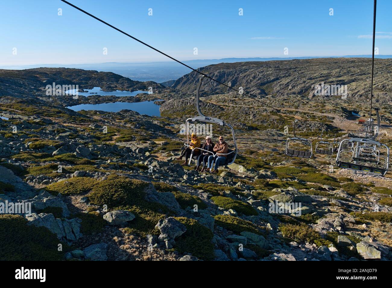 Transport aérien et vue sur Serra da Estrela. Portugal Banque D'Images