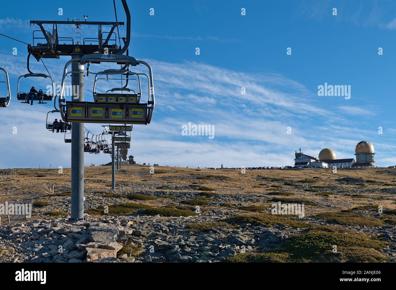 Transport aérien et vue sur Serra da Estrela. Portugal Banque D'Images