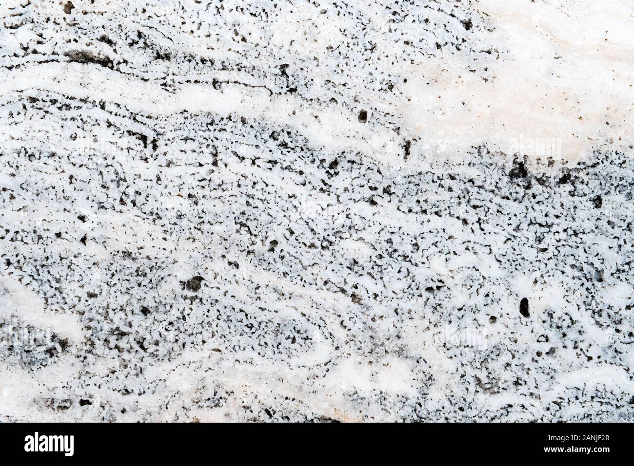 Surface lisse texture de la pierre, blanc et noir à rayures de couleur modèle d'onde de marbre, une structure forte nature durable de rock for abstract background Banque D'Images