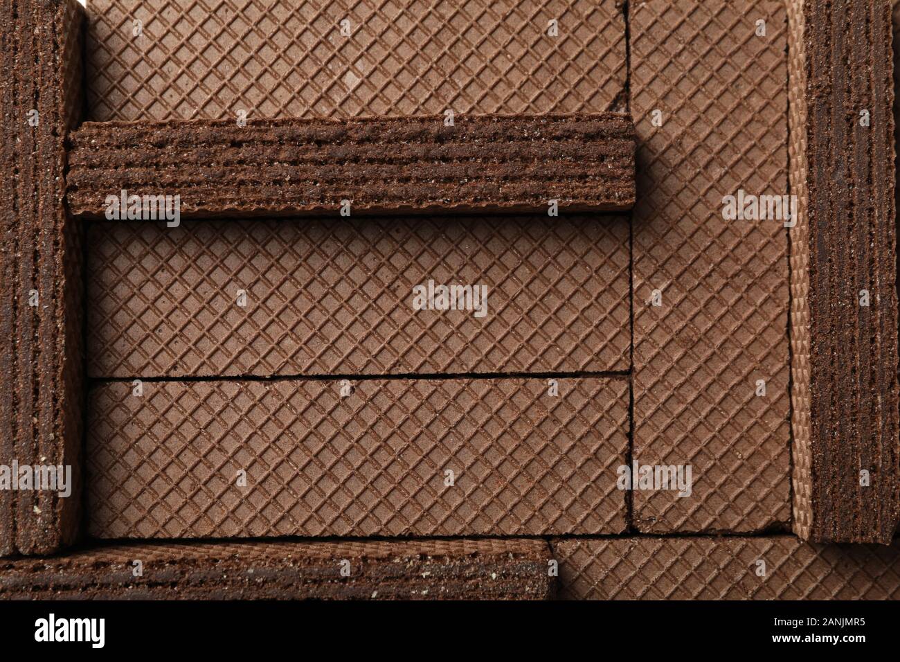 Gaufrettes au chocolat doux texture background, Close up Banque D'Images