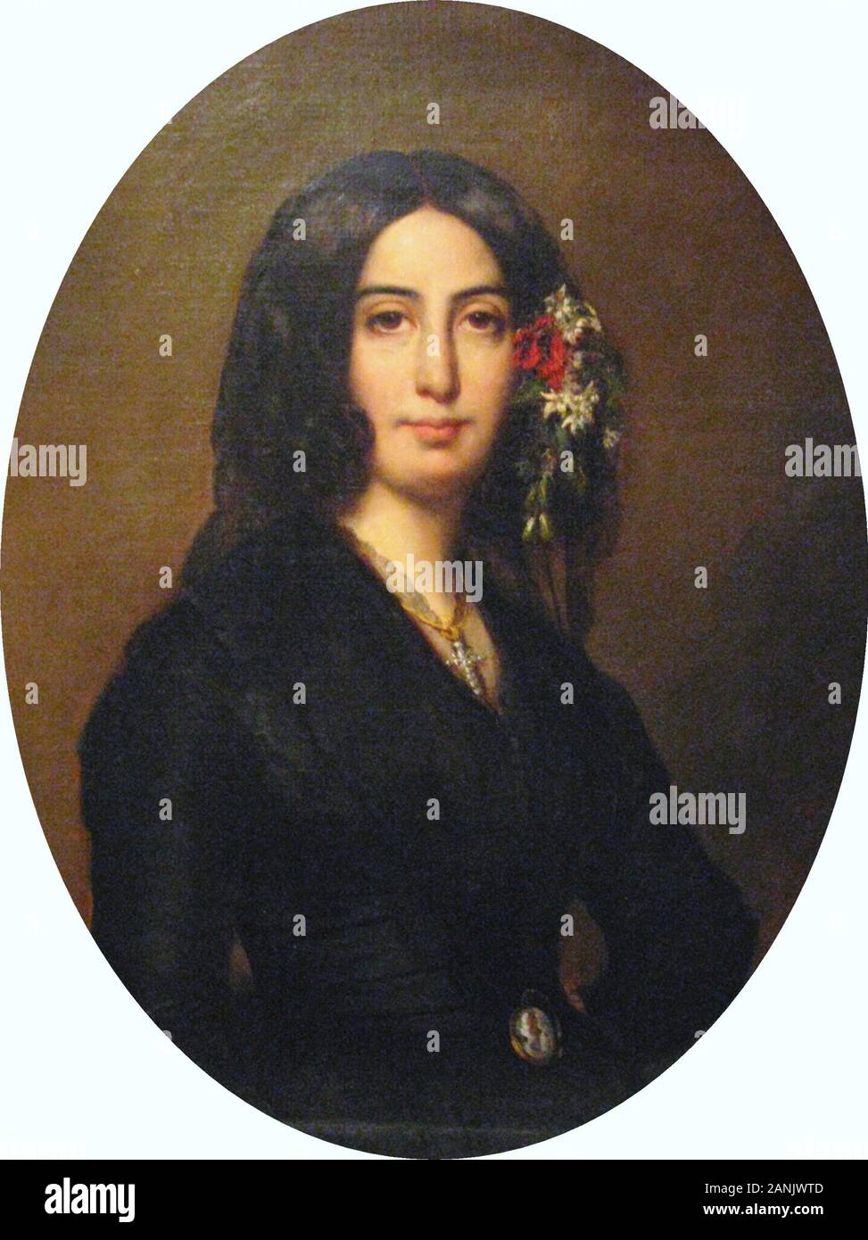 GEORGE SAND - Amantine Dupin - romancier français (1804-1876), peint par Charpentier en 1838 Août Banque D'Images