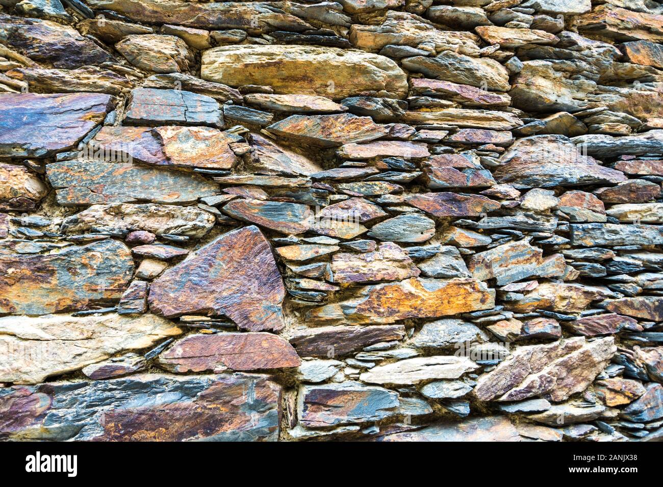 Vue des différentes textures des murs en pierre Banque D'Images