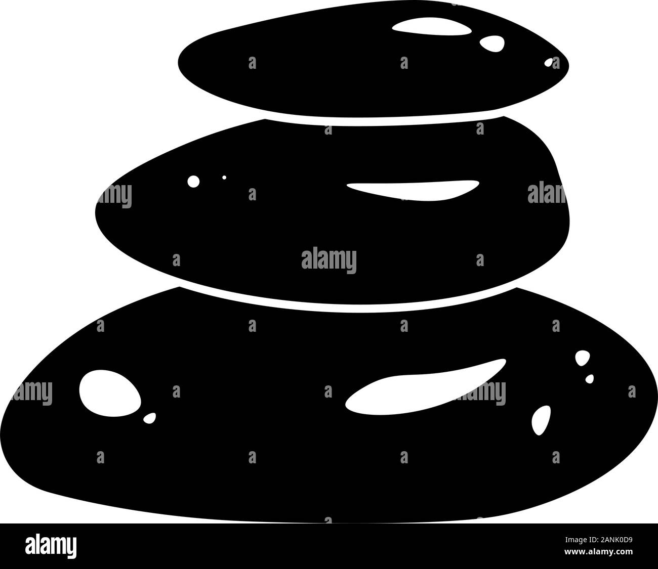 Icône glyphe pierres spa design. Vecteur de Bien-Être, Massage silhouette noire logo. Détendez-vous, la méditation concept. Soin naturel les pictogrammes pour salon de beauté. L'équilibre Zen symbole. Pile de trois rochers. Illustration de Vecteur